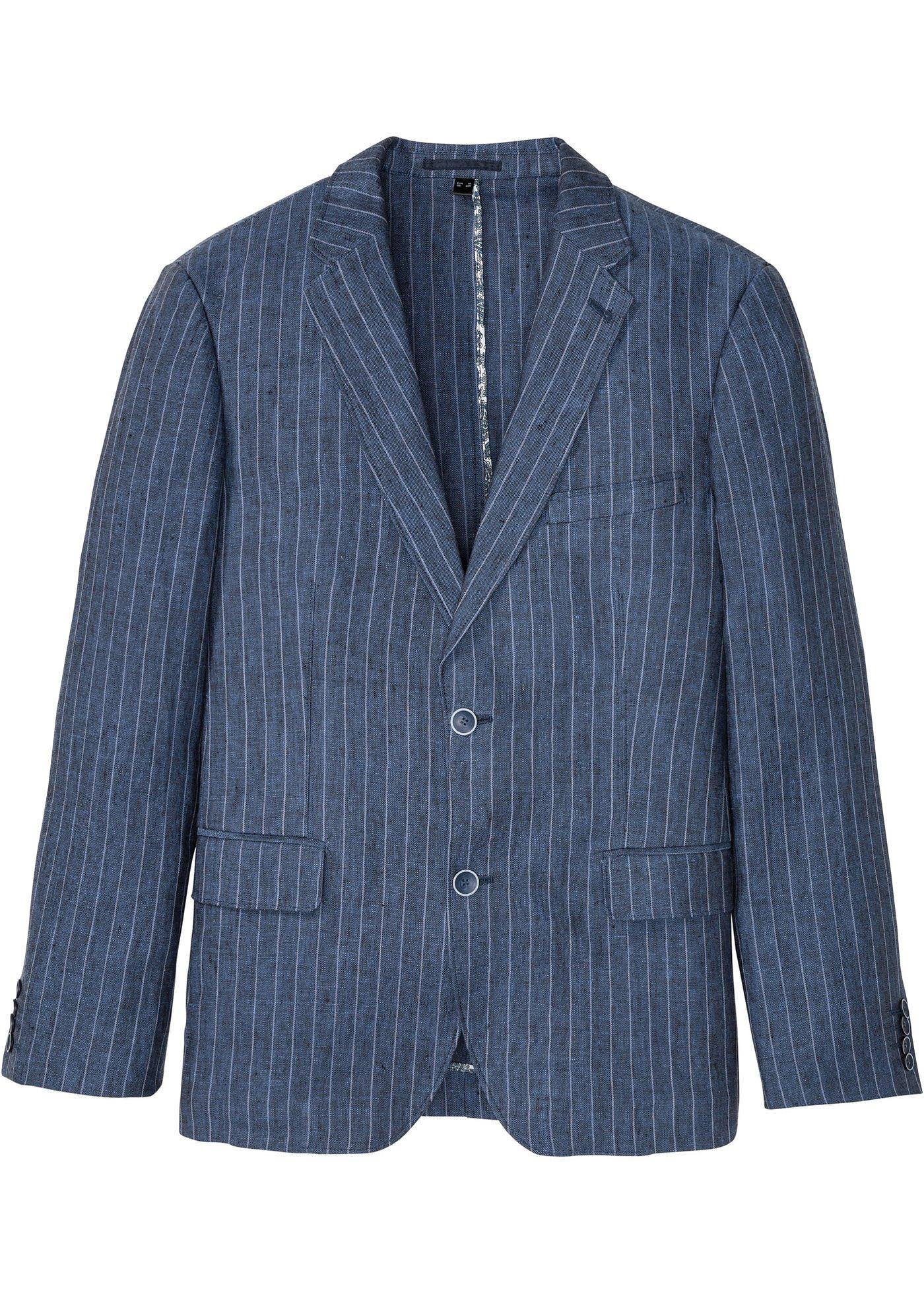 Veste de costume rayée en lin
