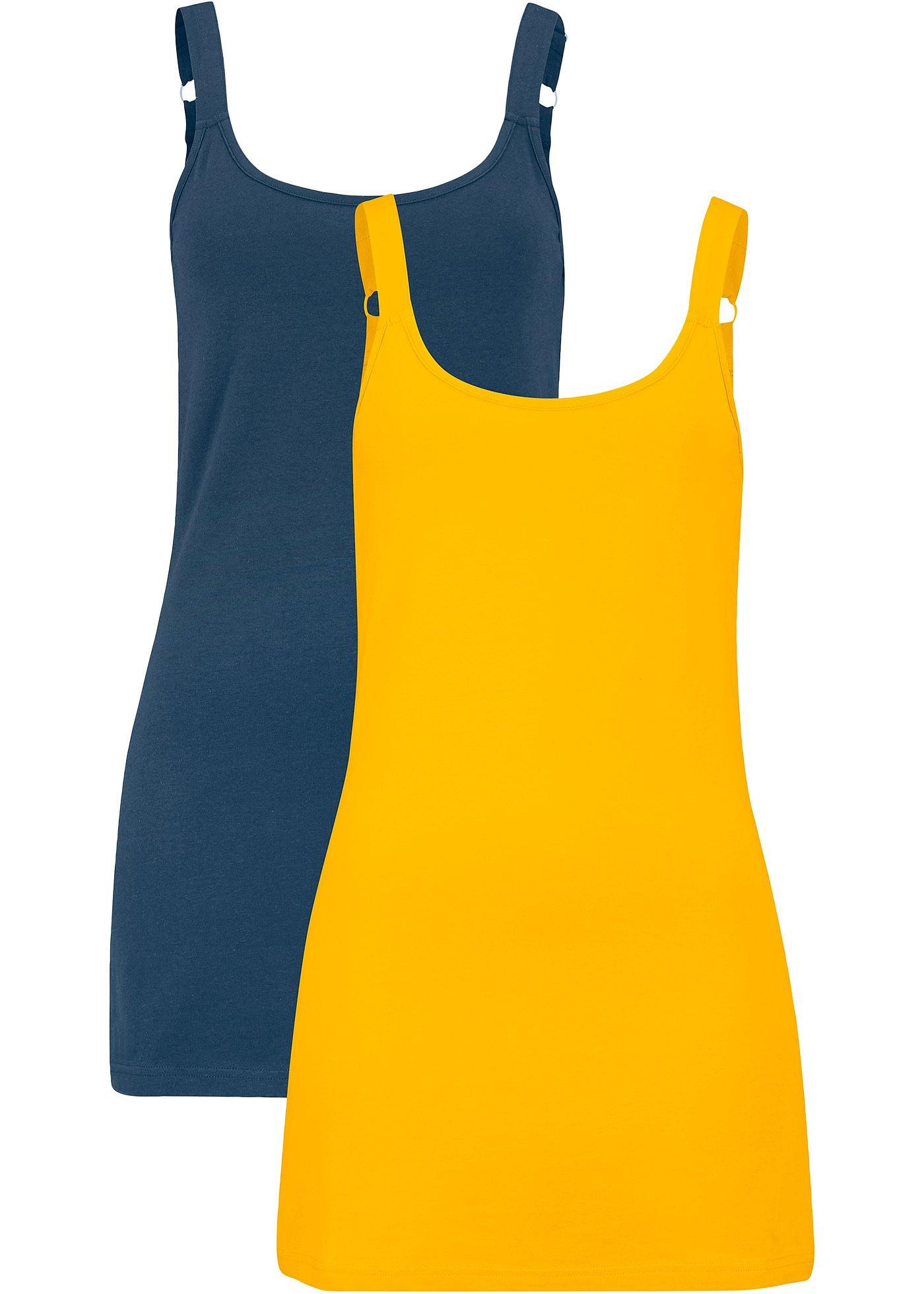 Image de Lot de 2 tops longs en coton avec bretelles réglables