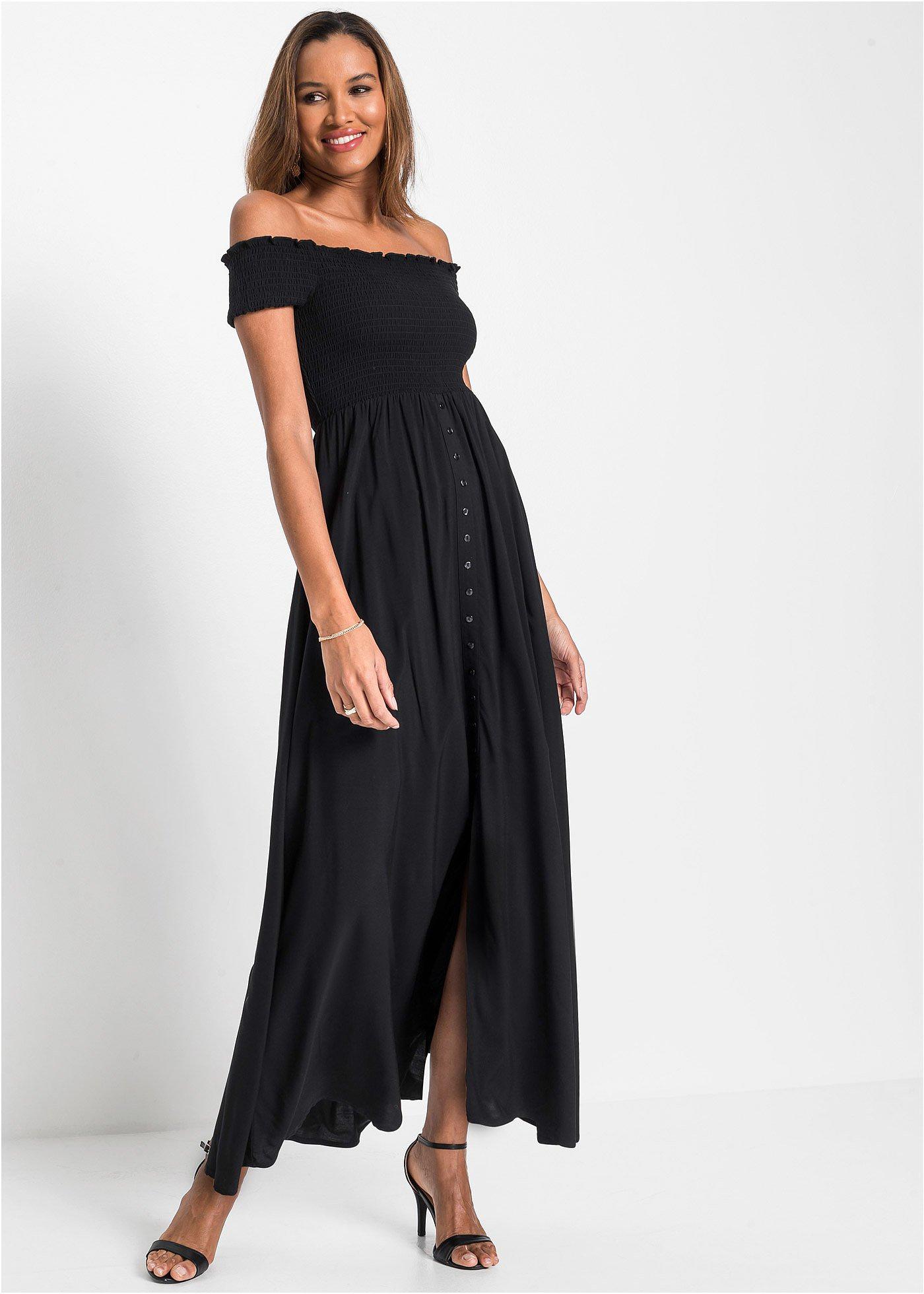 Robe avec détail smock noir