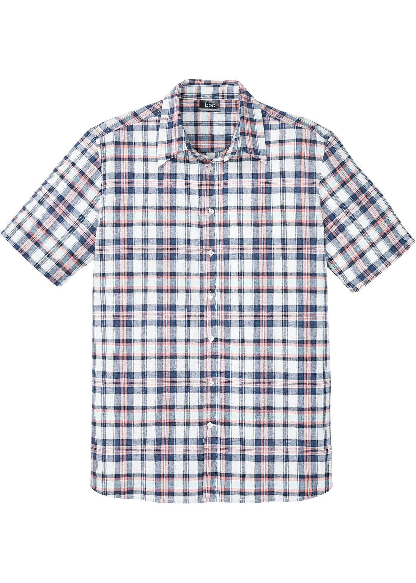 Chemise manches courtes en mélange lin