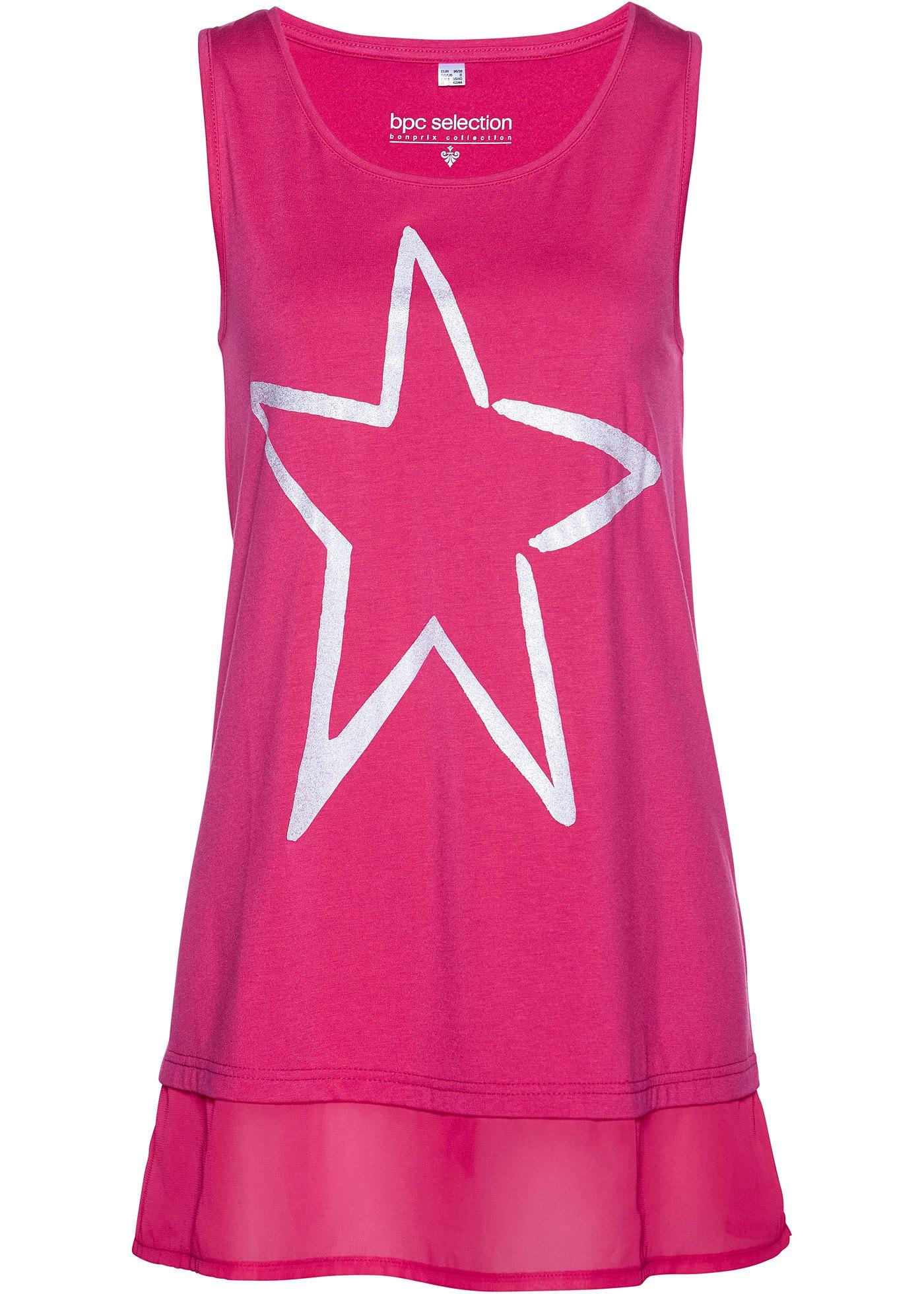 Top long avec voile de chiffon