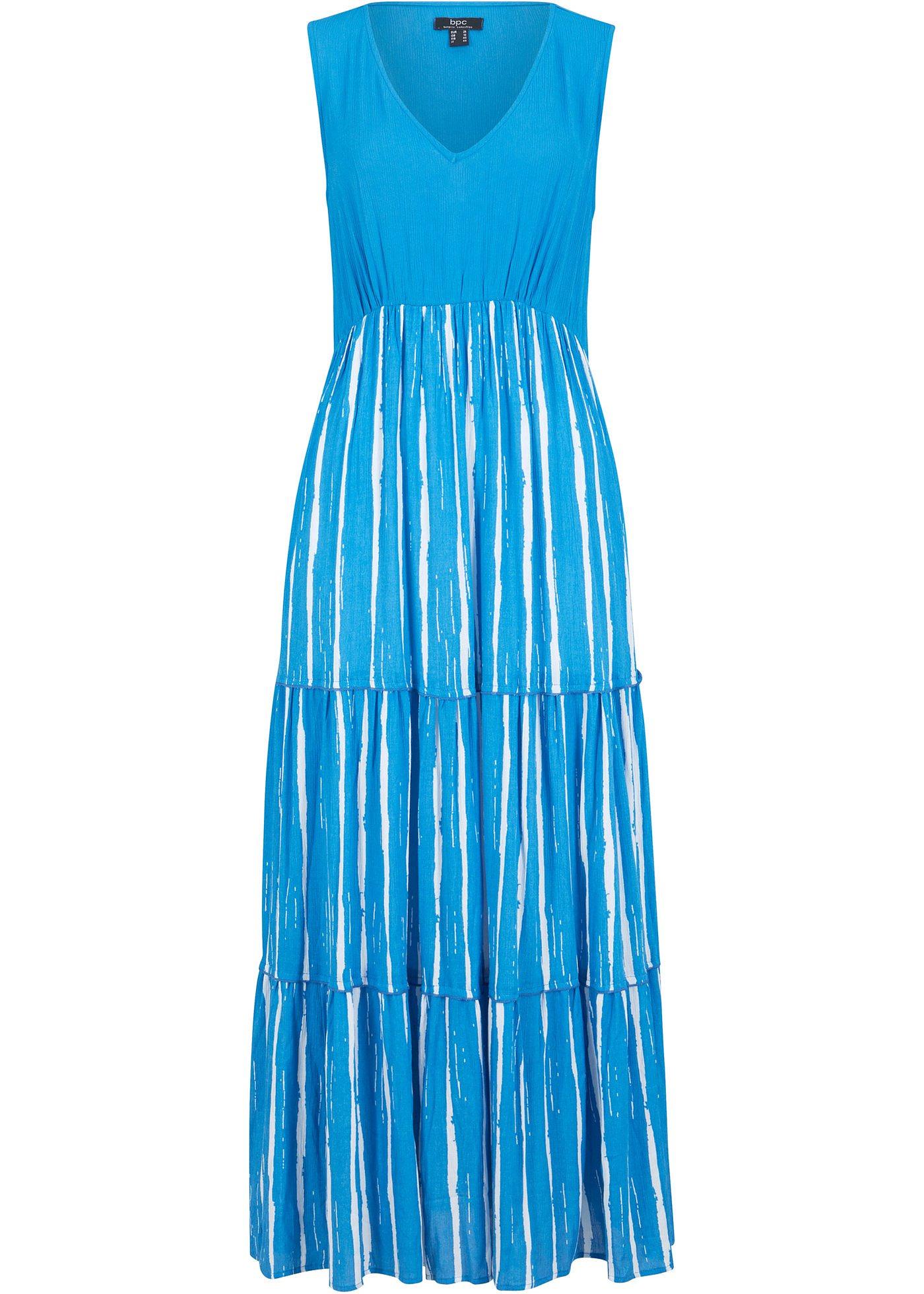 Robe tissée froissée en viscose, maxi longue