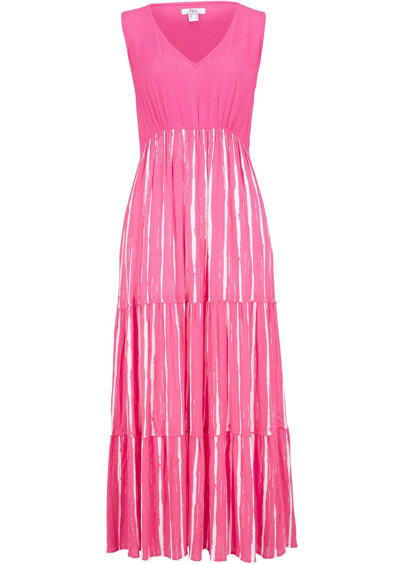 Robe tissée froissée en viscose, maxi longue