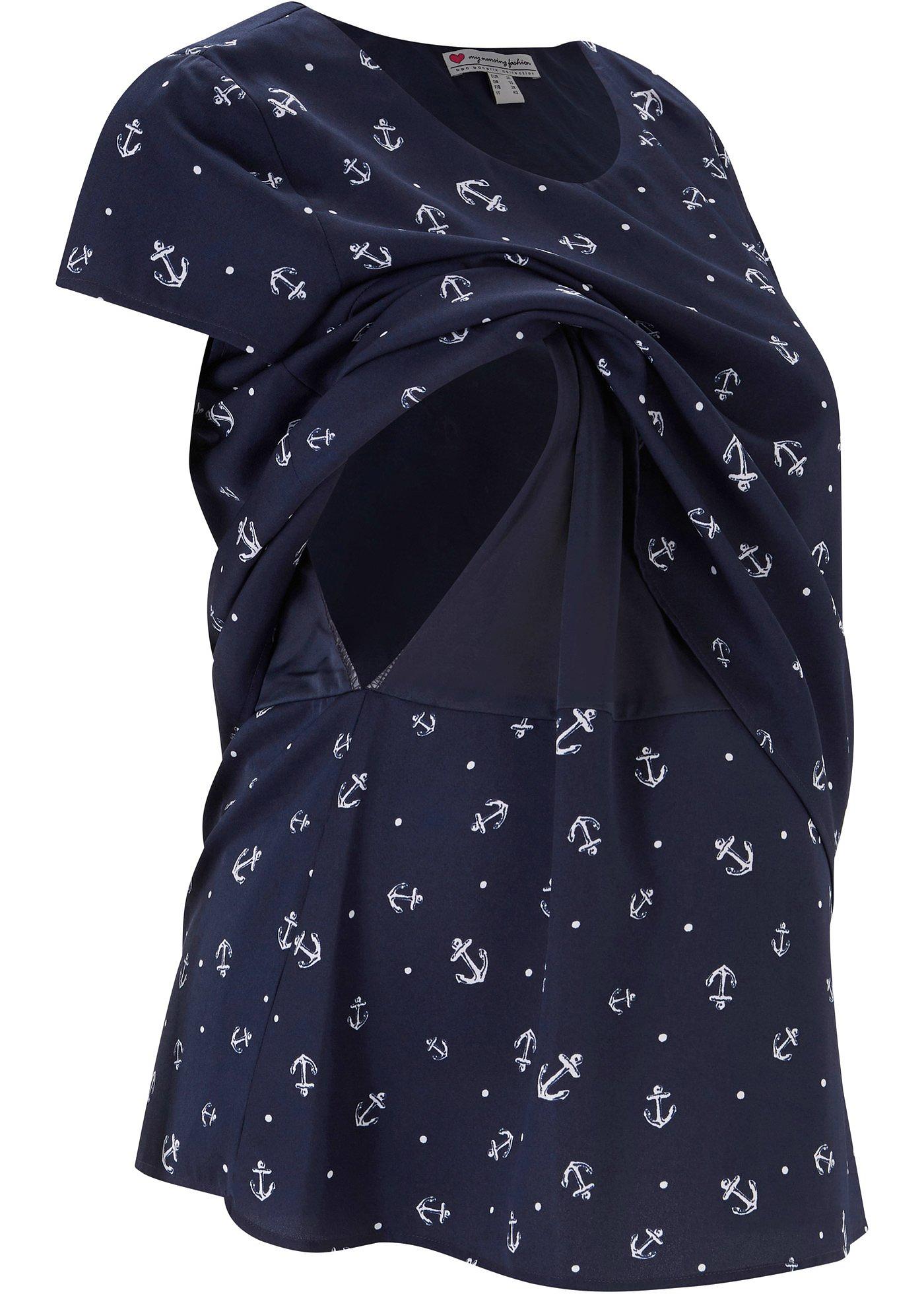 Blouse de grossesse avec fonction allaitement en Georgette