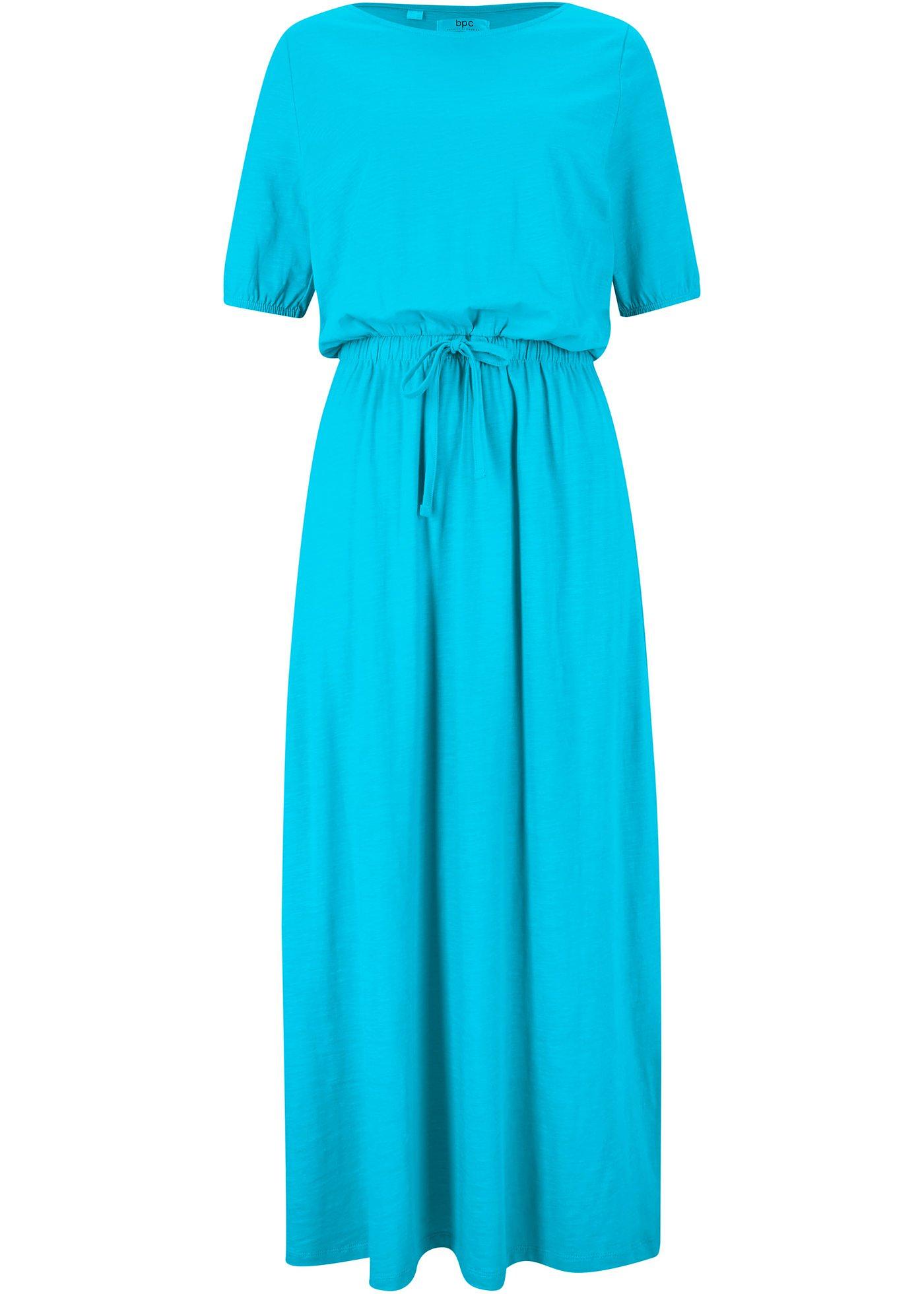 Robe en jersey coton avec cordon coulissant et fentes