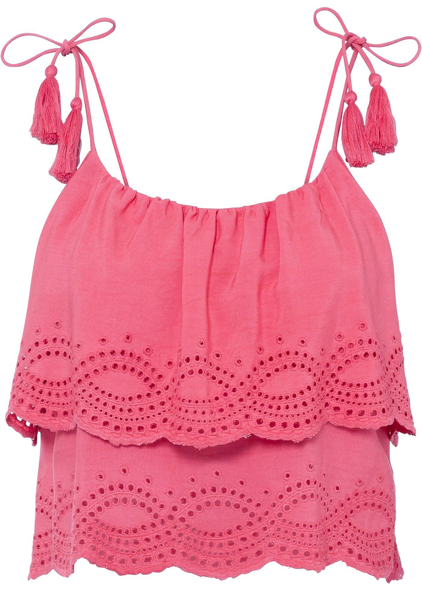 Top raccourci avec base en dentelle