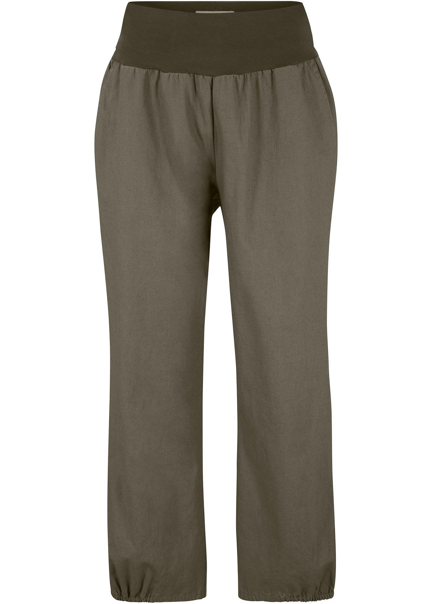 Pantalon en lin Maite Kelly avec empiècement jersey