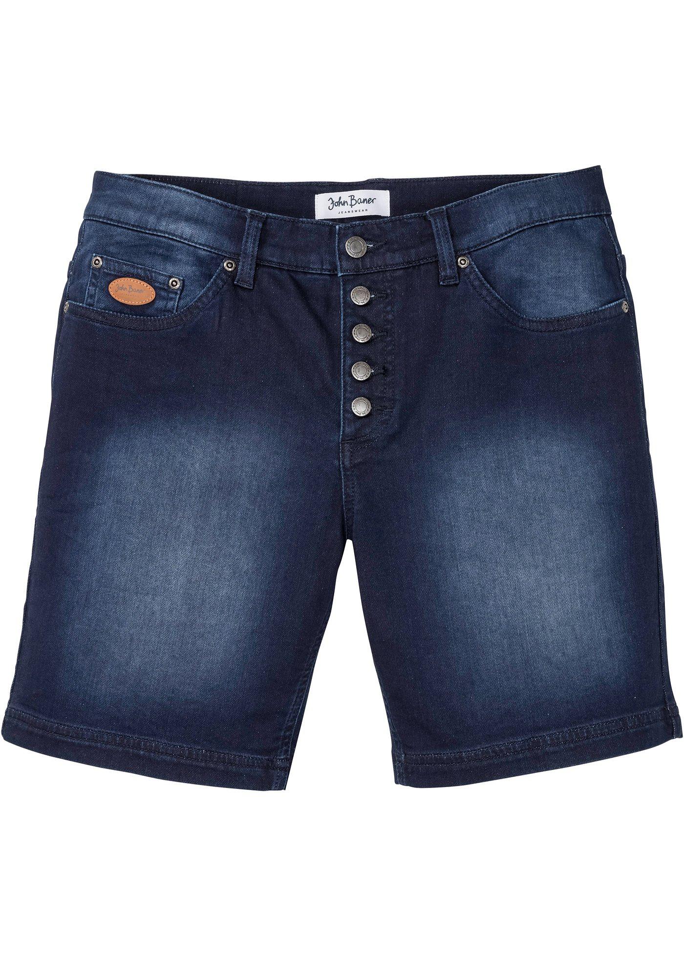 Short long en jean extensible Regular Fit