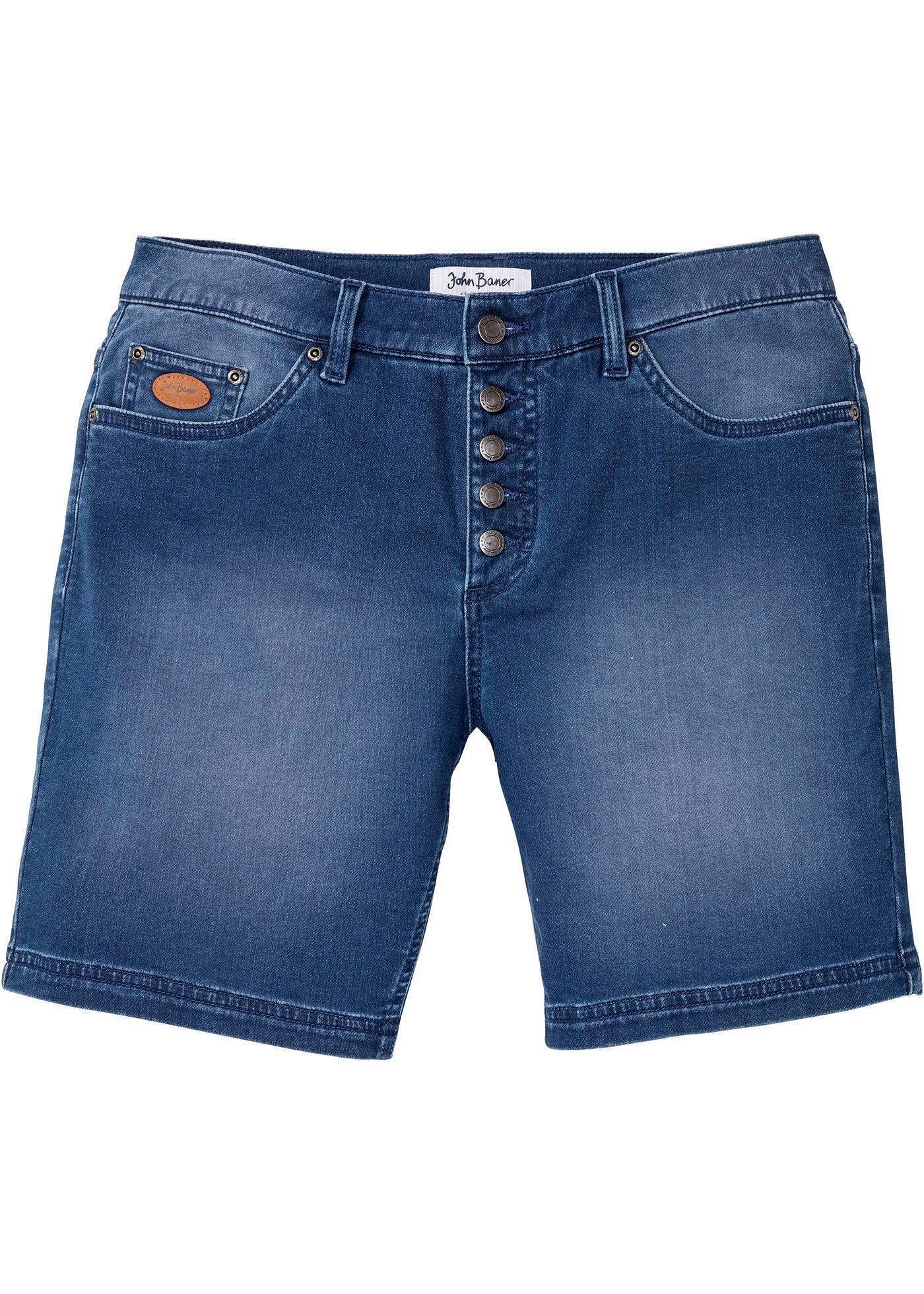 Short long en jean extensible Regular Fit