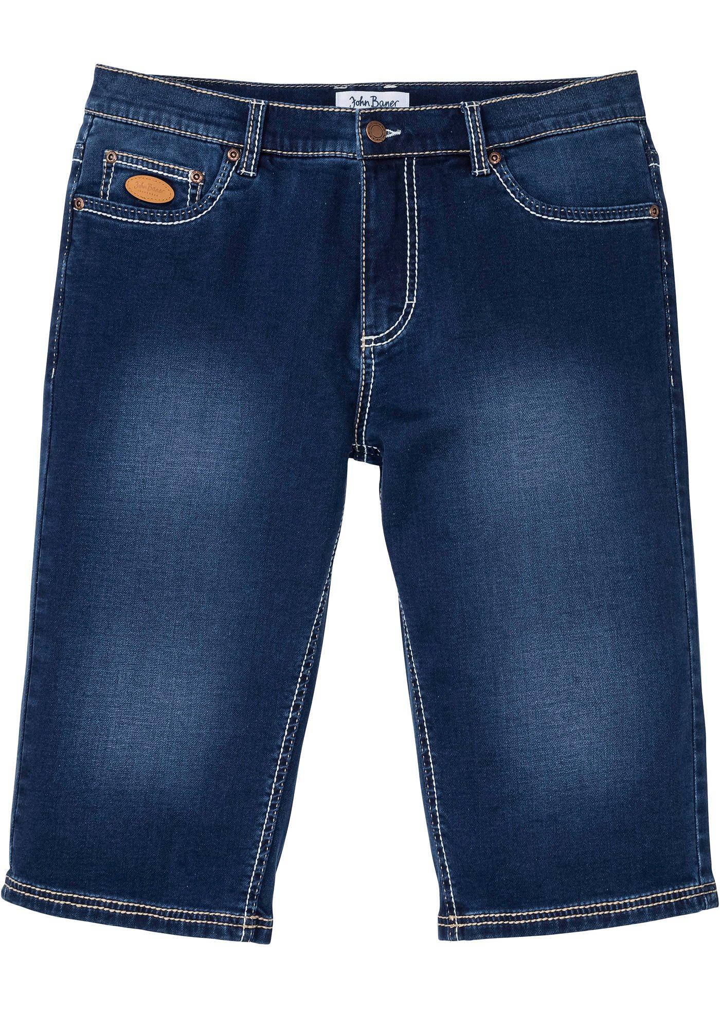 Bermuda long en jean-jogging Regular Fit