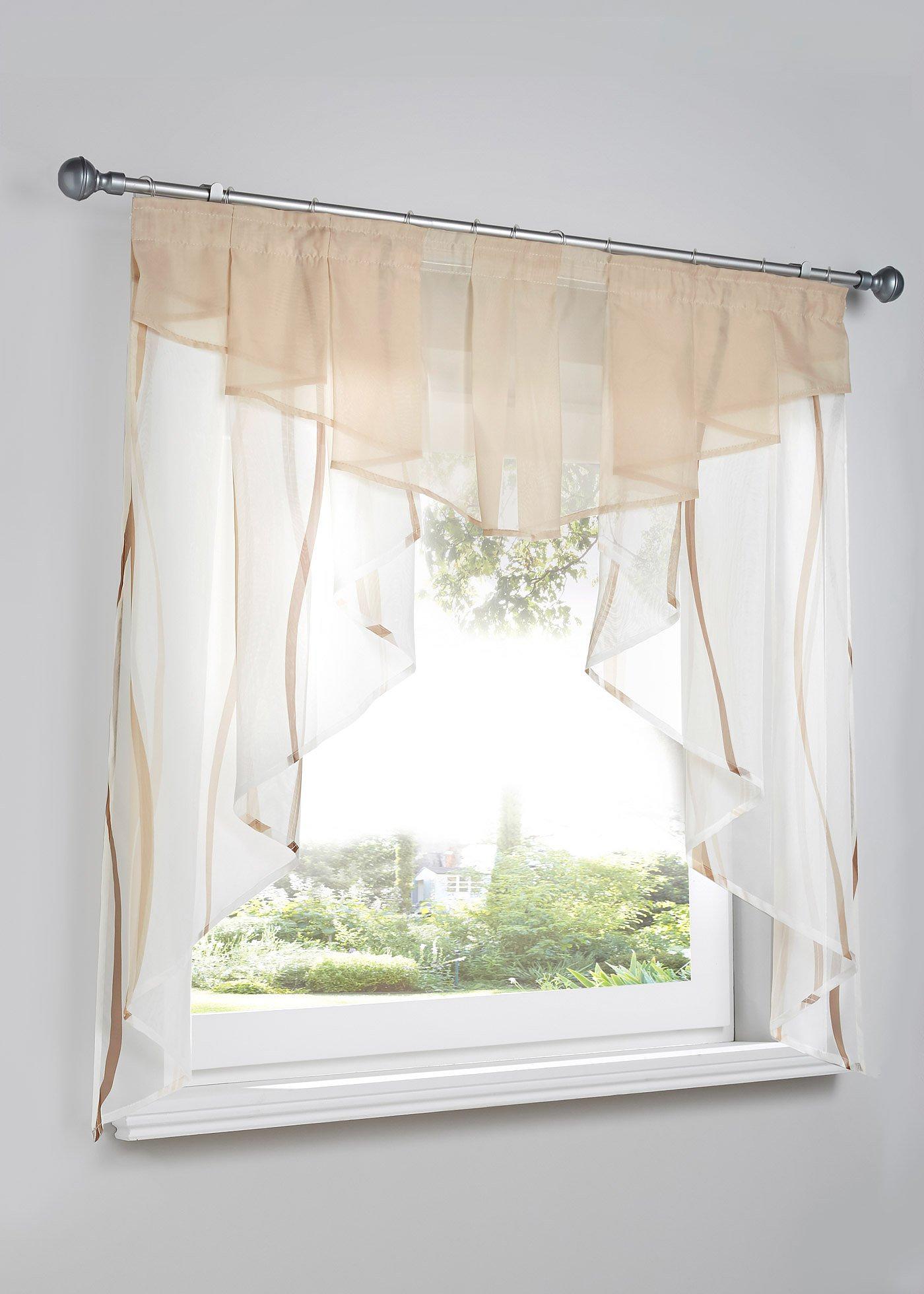 Petit voilage de fenêtre à imprimé vague