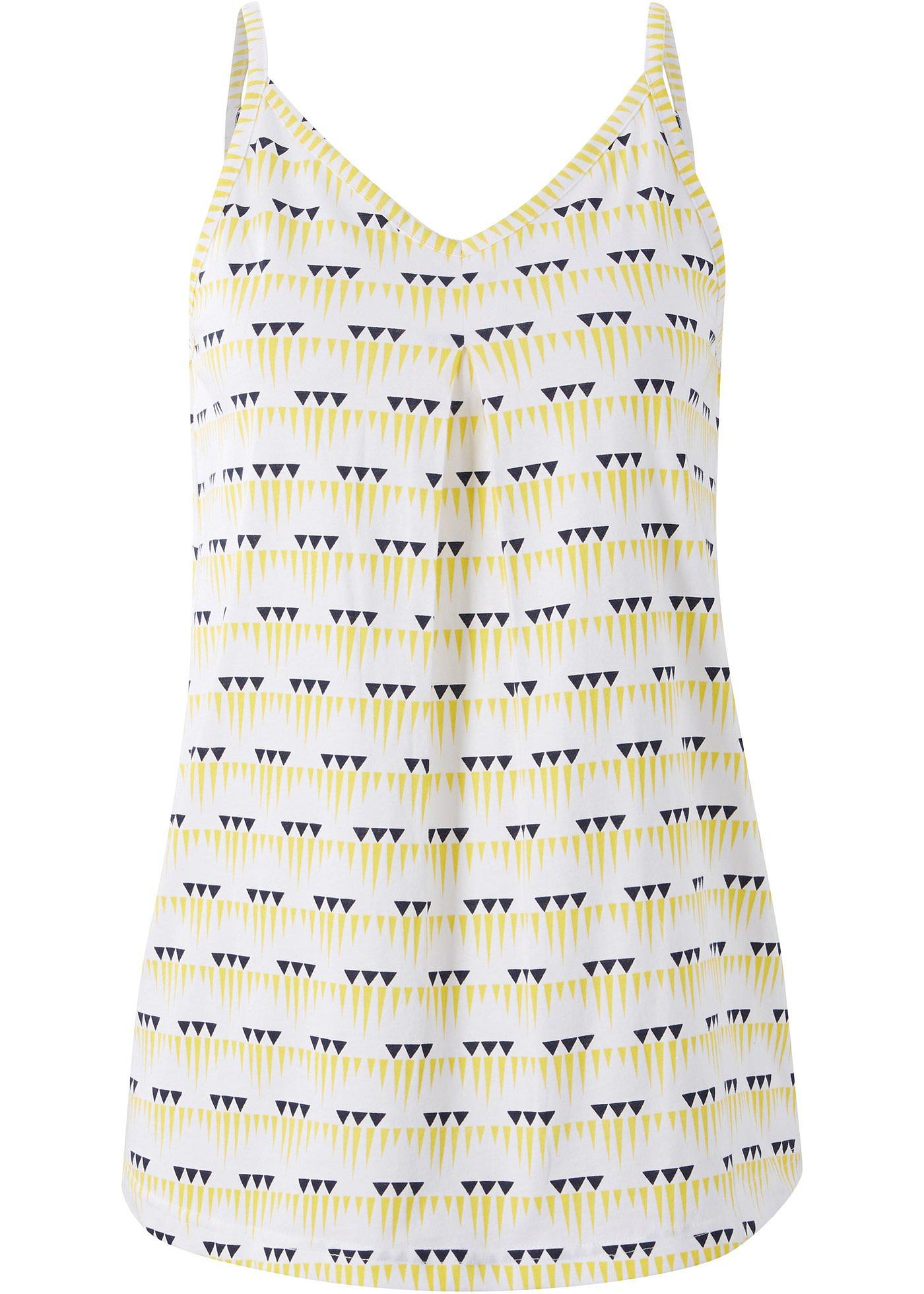 Top en coton à bretelles spaghetti, imprimé