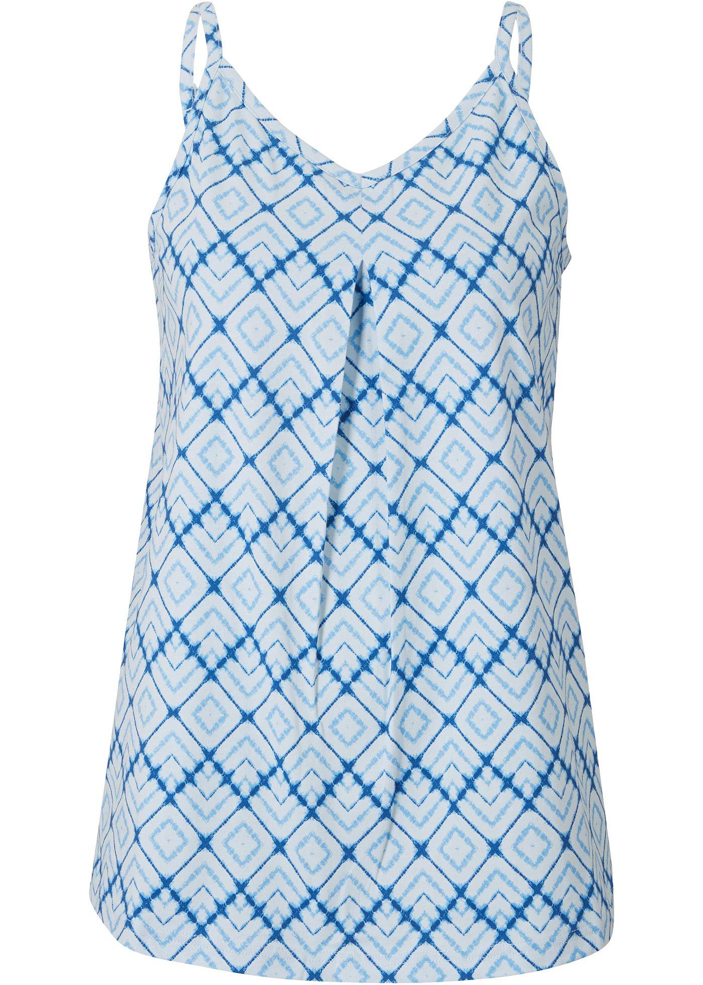 Top en coton à bretelles spaghetti, imprimé