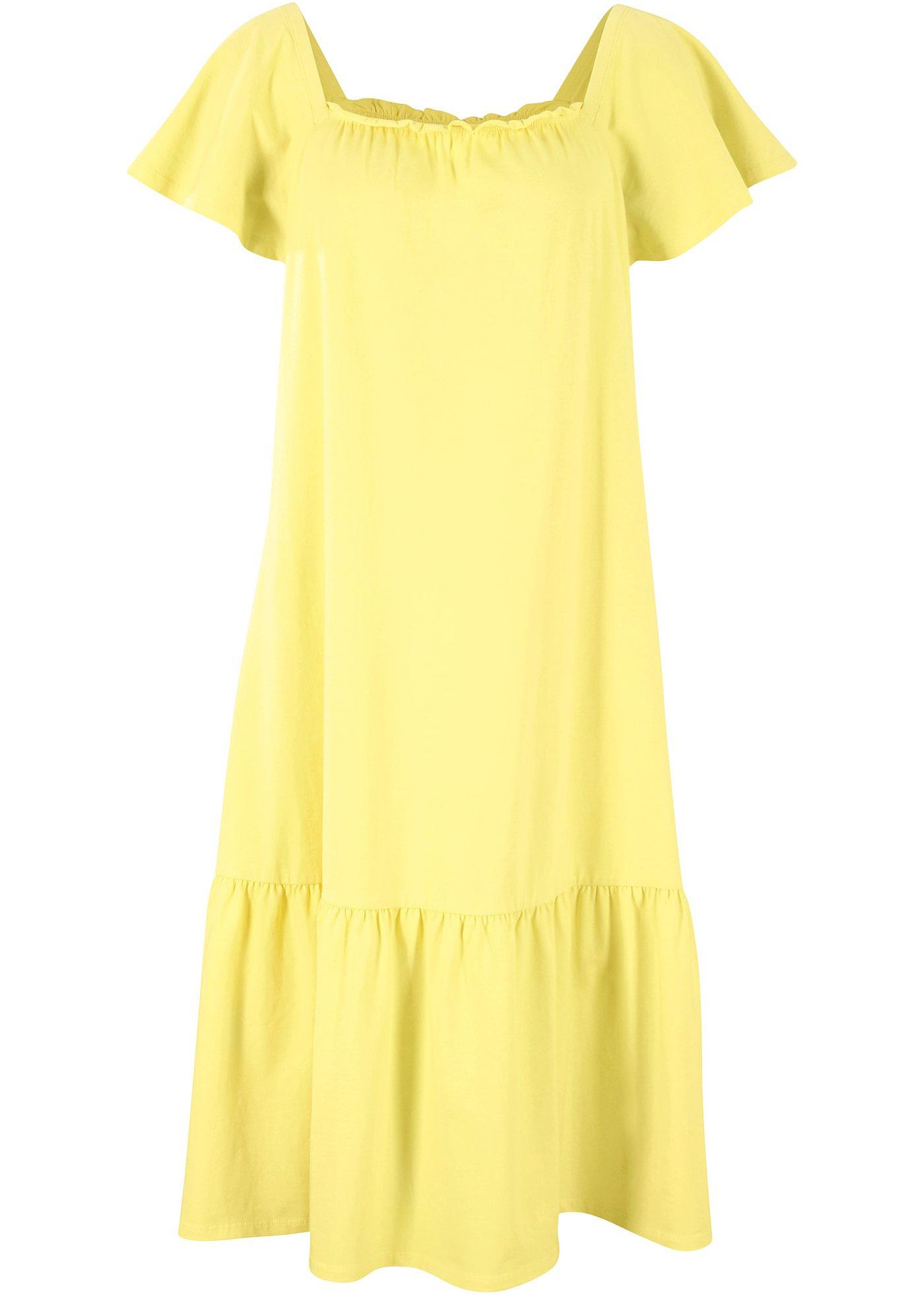 Robe en jersey avec détail décolleté et manches papillon, longueur genou