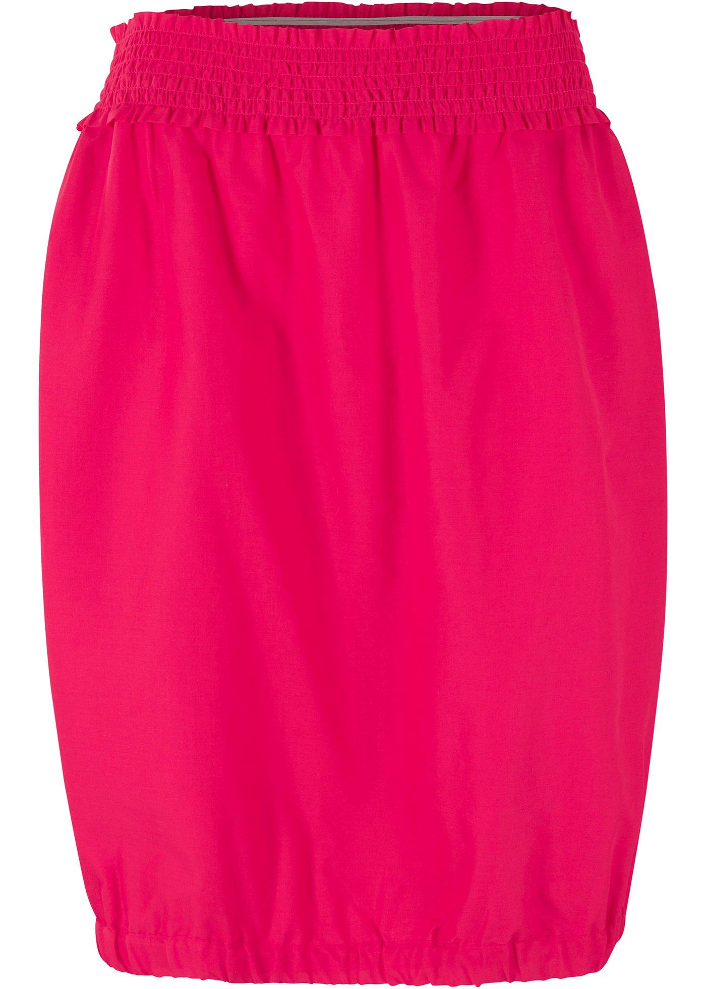 Jupe boule en coton longueur genou avec taille smockée