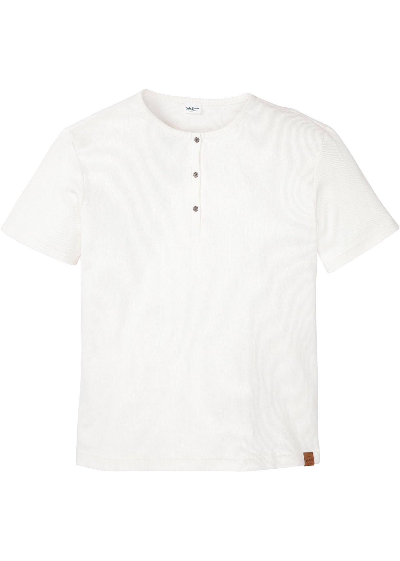 T-shirt col Henley, manches courtes