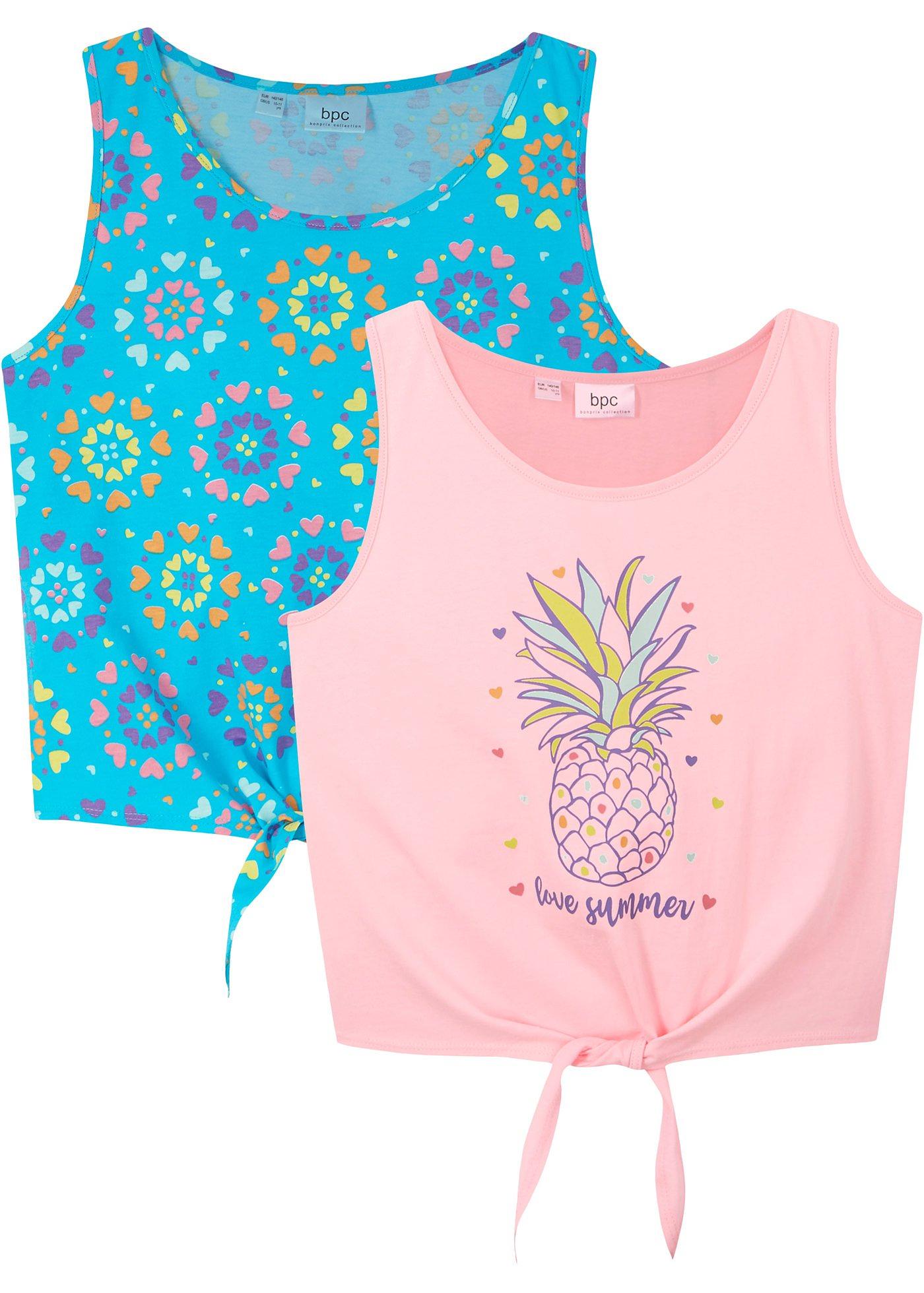 Lot de 2 tops fille en coton bio