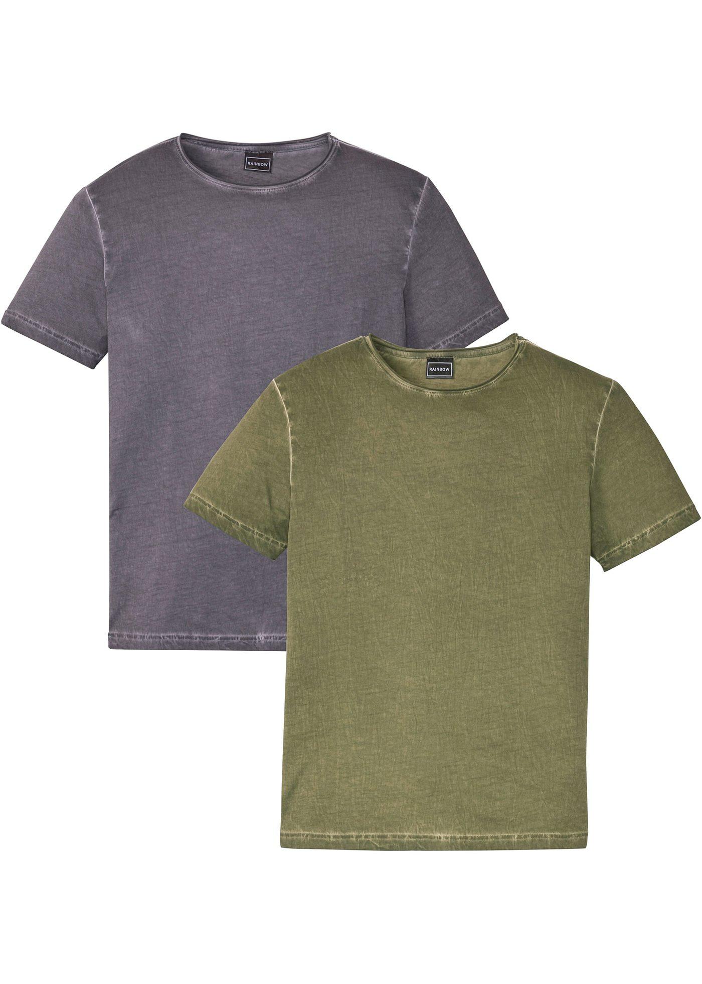 Lot de 2 T-shirts avec base roulottée, Slim Fit