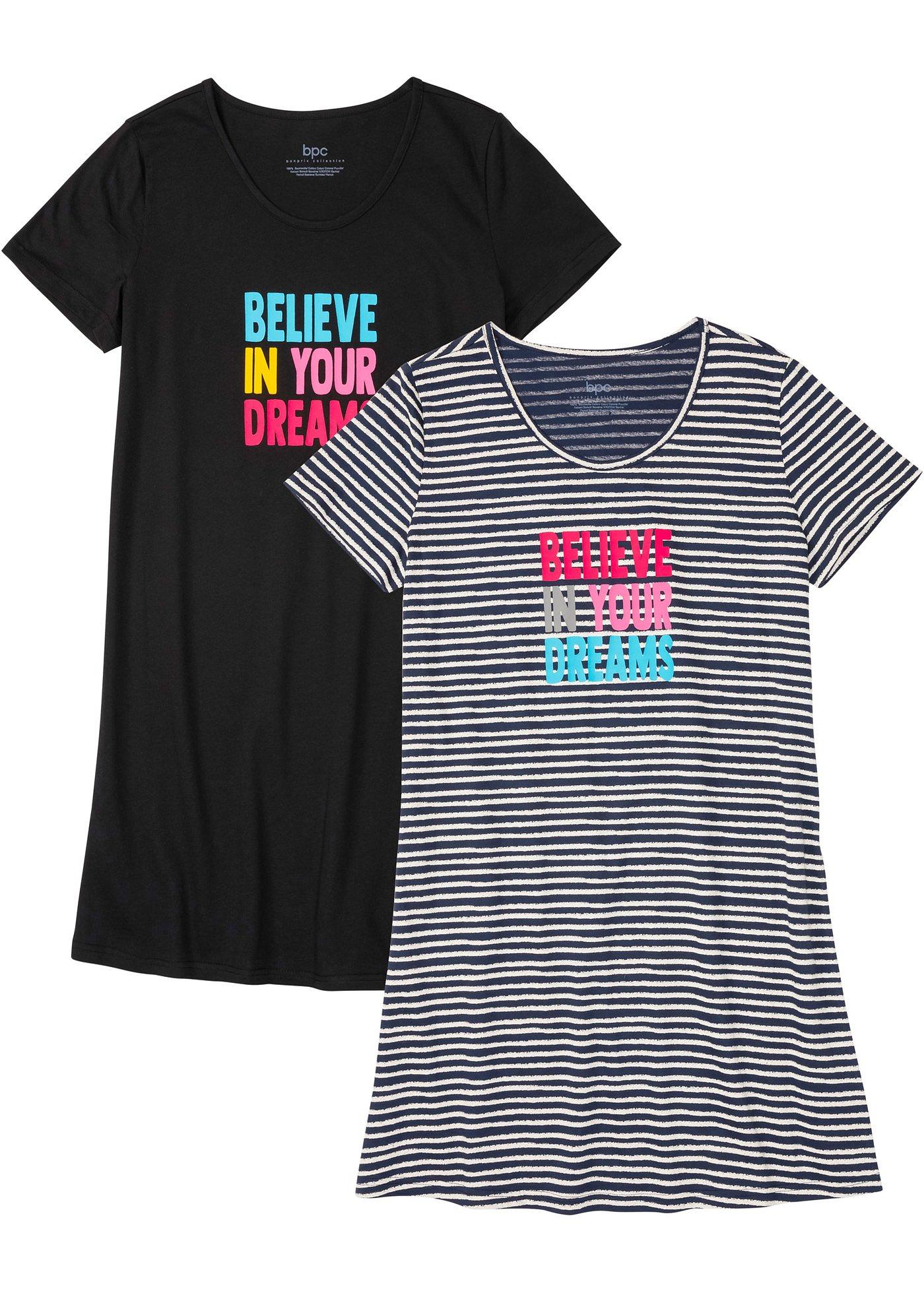 Lot de 2 chemises de nuit en coton bio