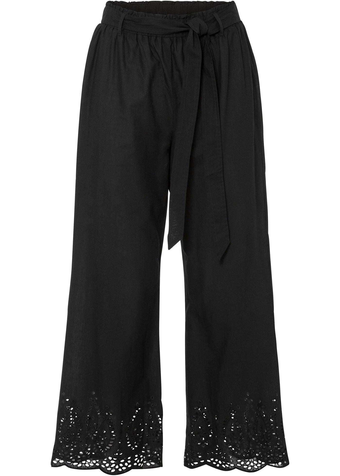 Jupe-culotte à broderie ajourée