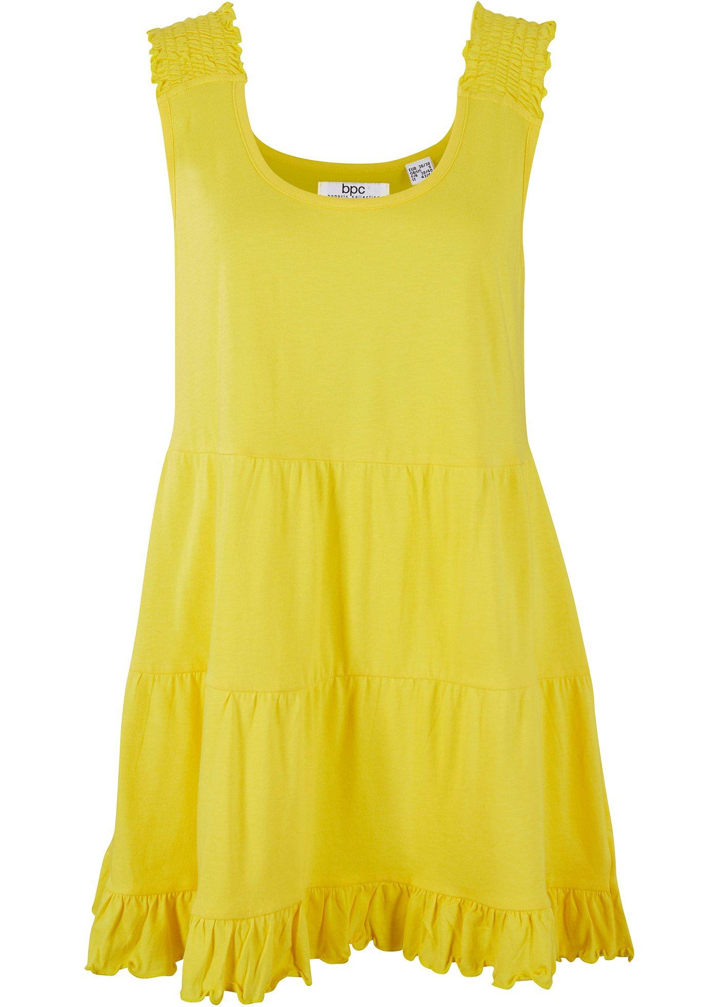 Top long à volants et larges bretelles