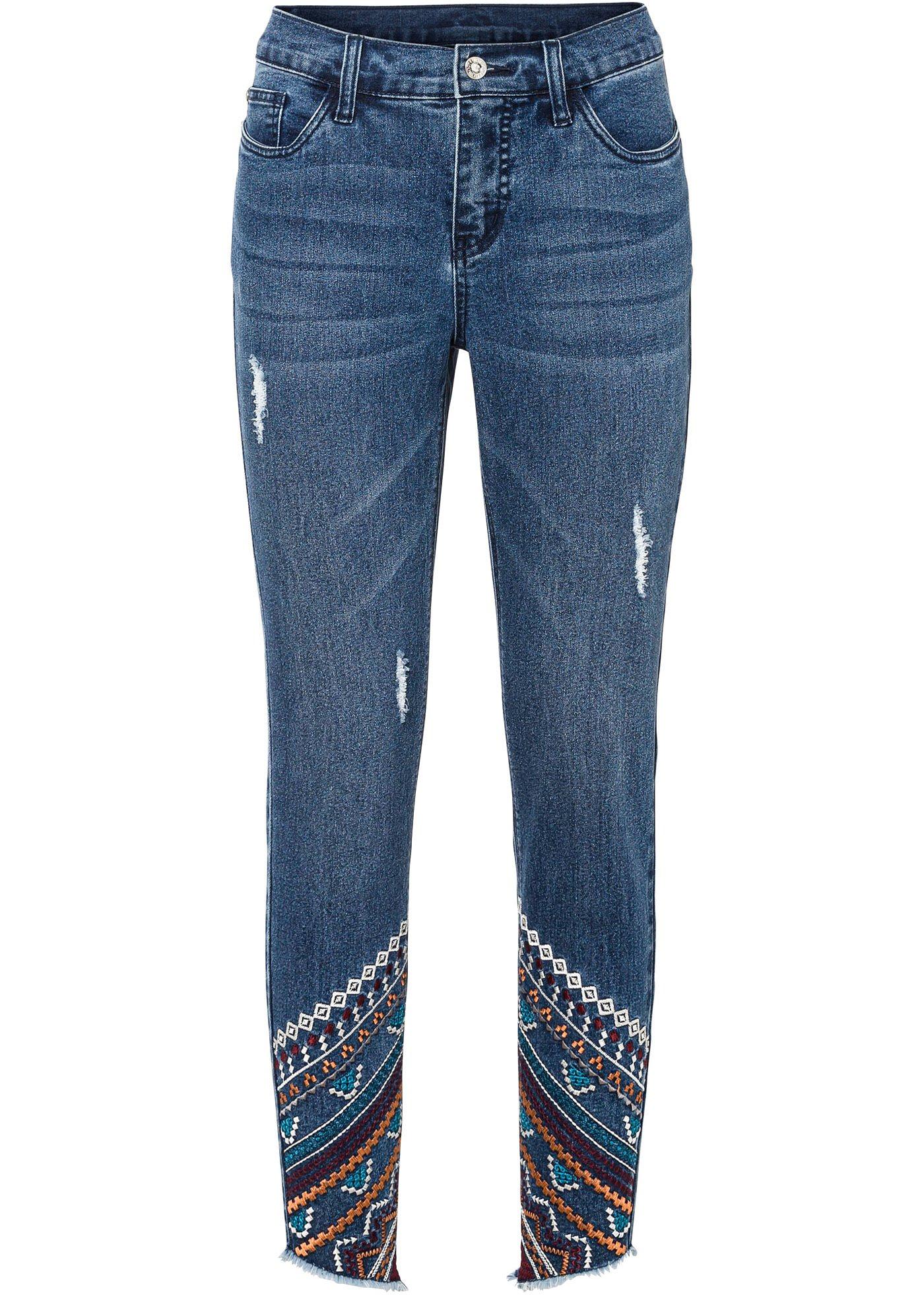 Jean skinny avec broderie