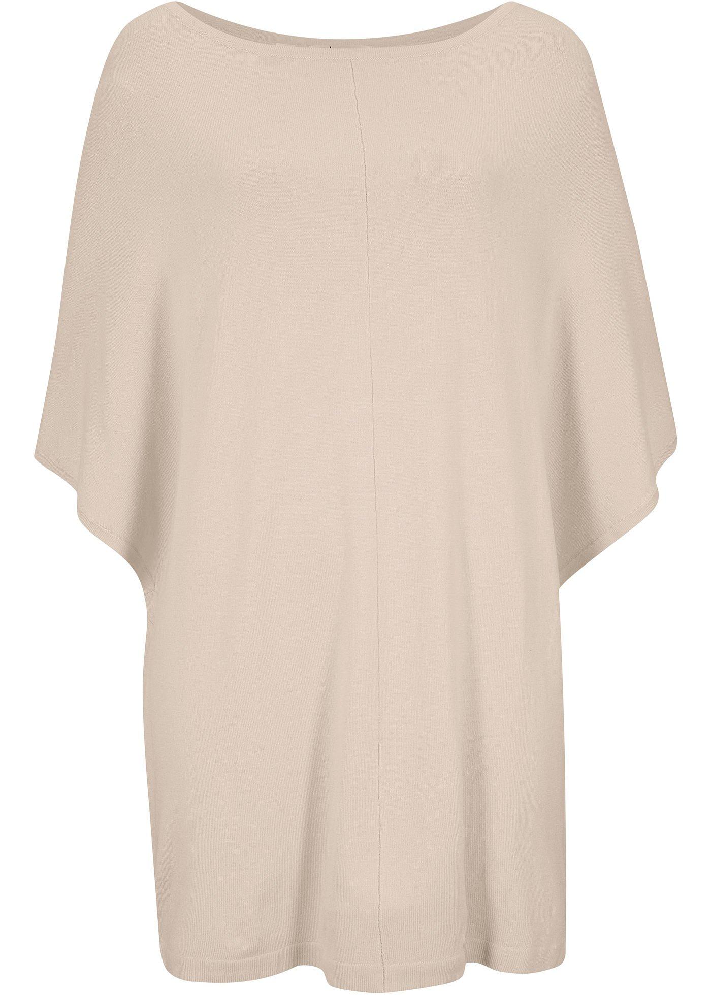 Pull poncho en maille à encolure bateau