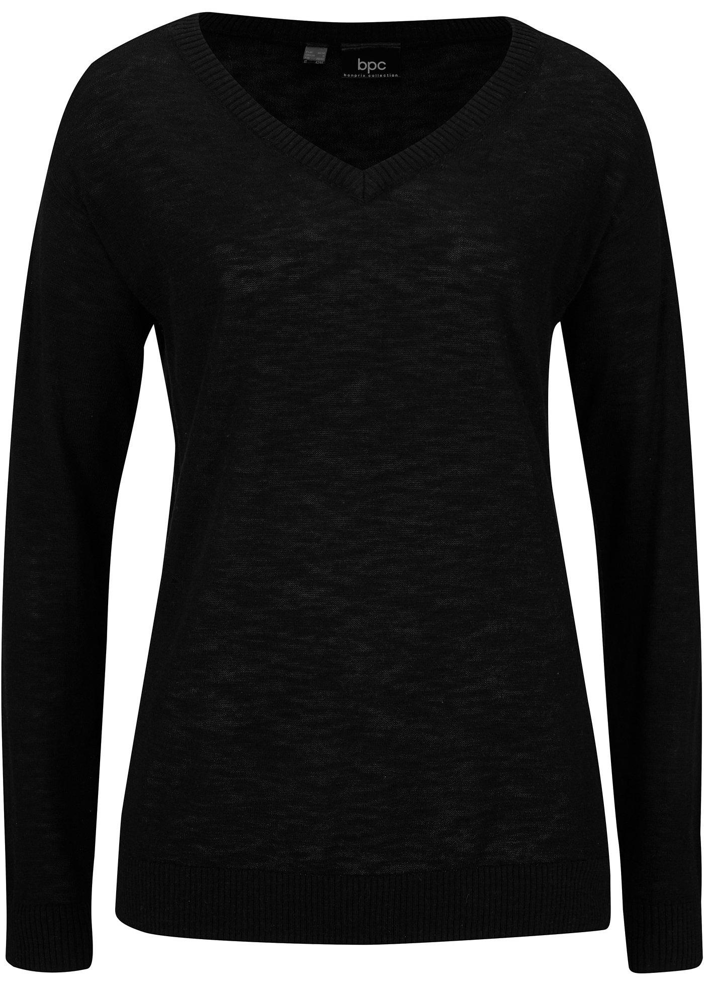 Pull coton avec décolleté en V