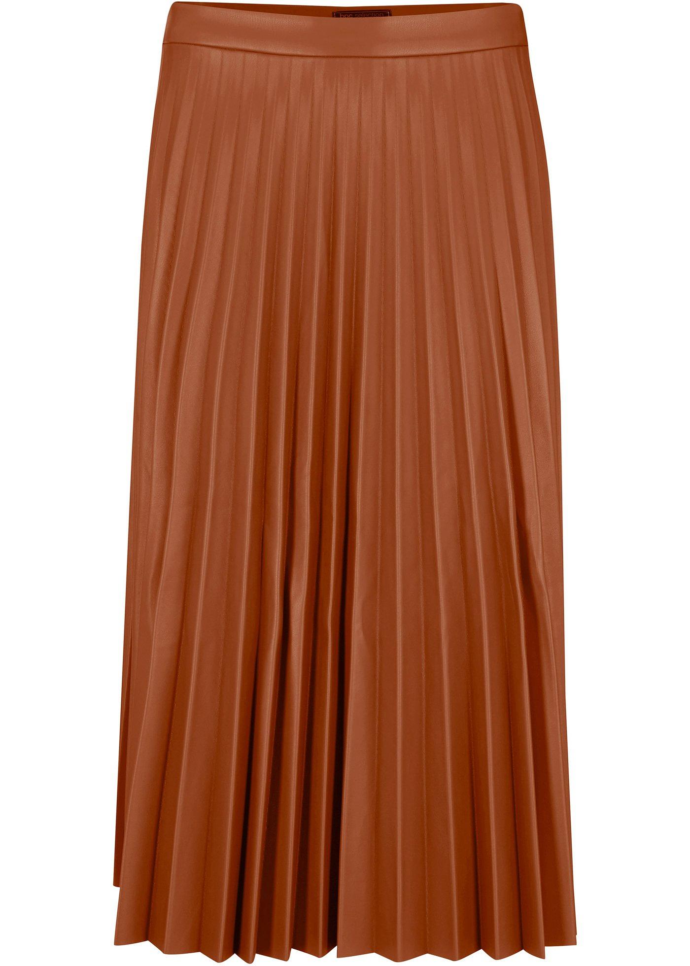 Jupe plissée en synthétique imitation cuir
