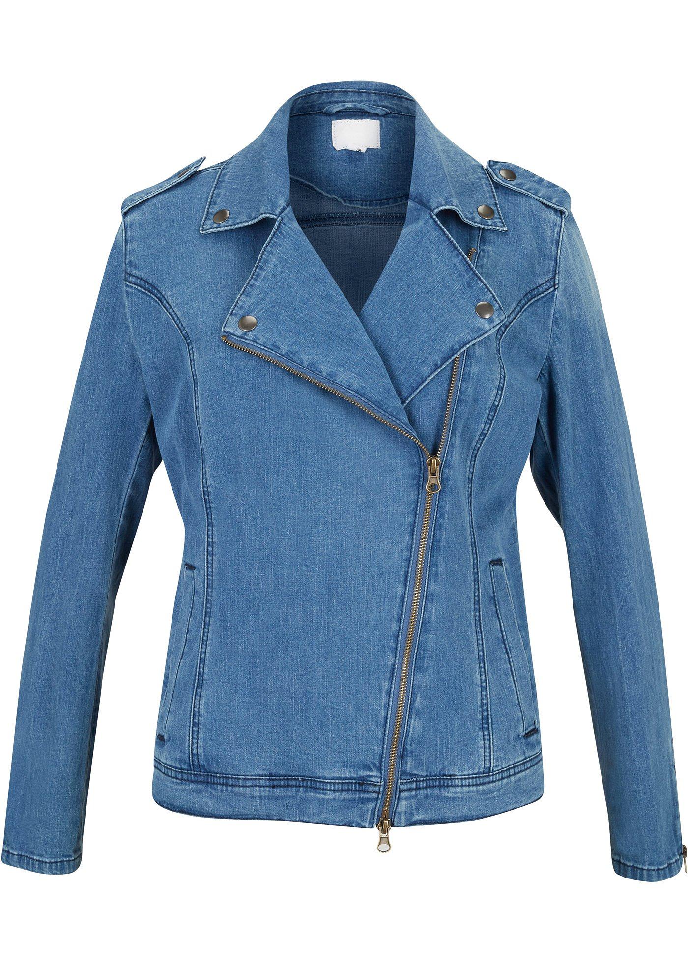 Veste en jean style biker