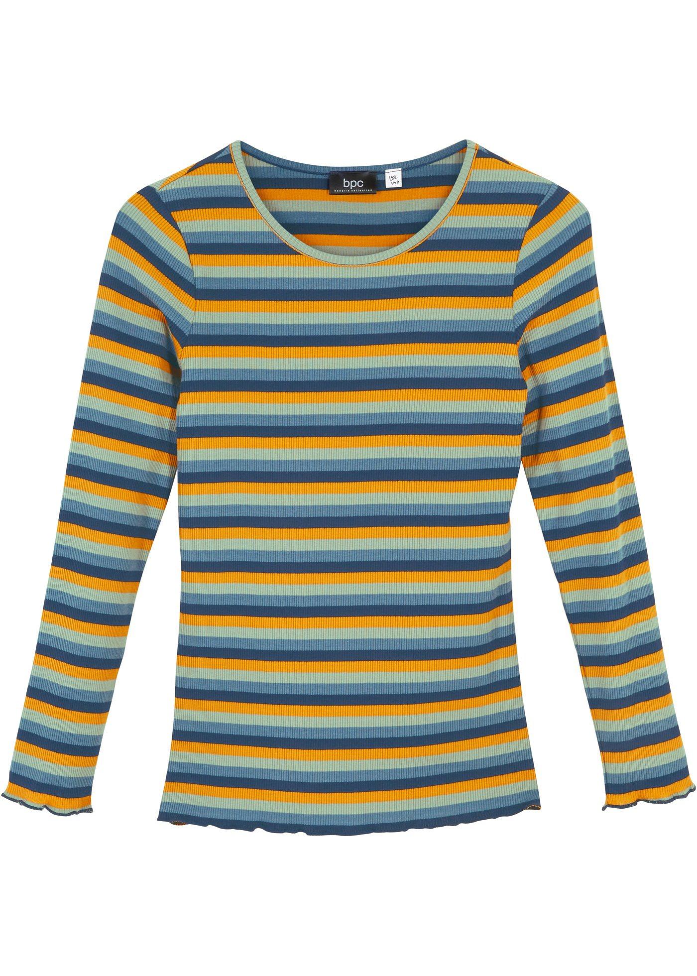 T-shirt manches longues côtelé fille en coton bio