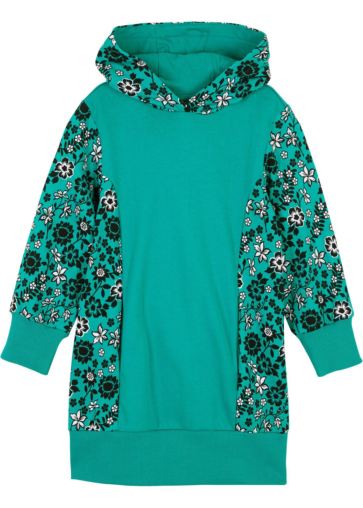 Robe sweat à capuche fille en coton bio