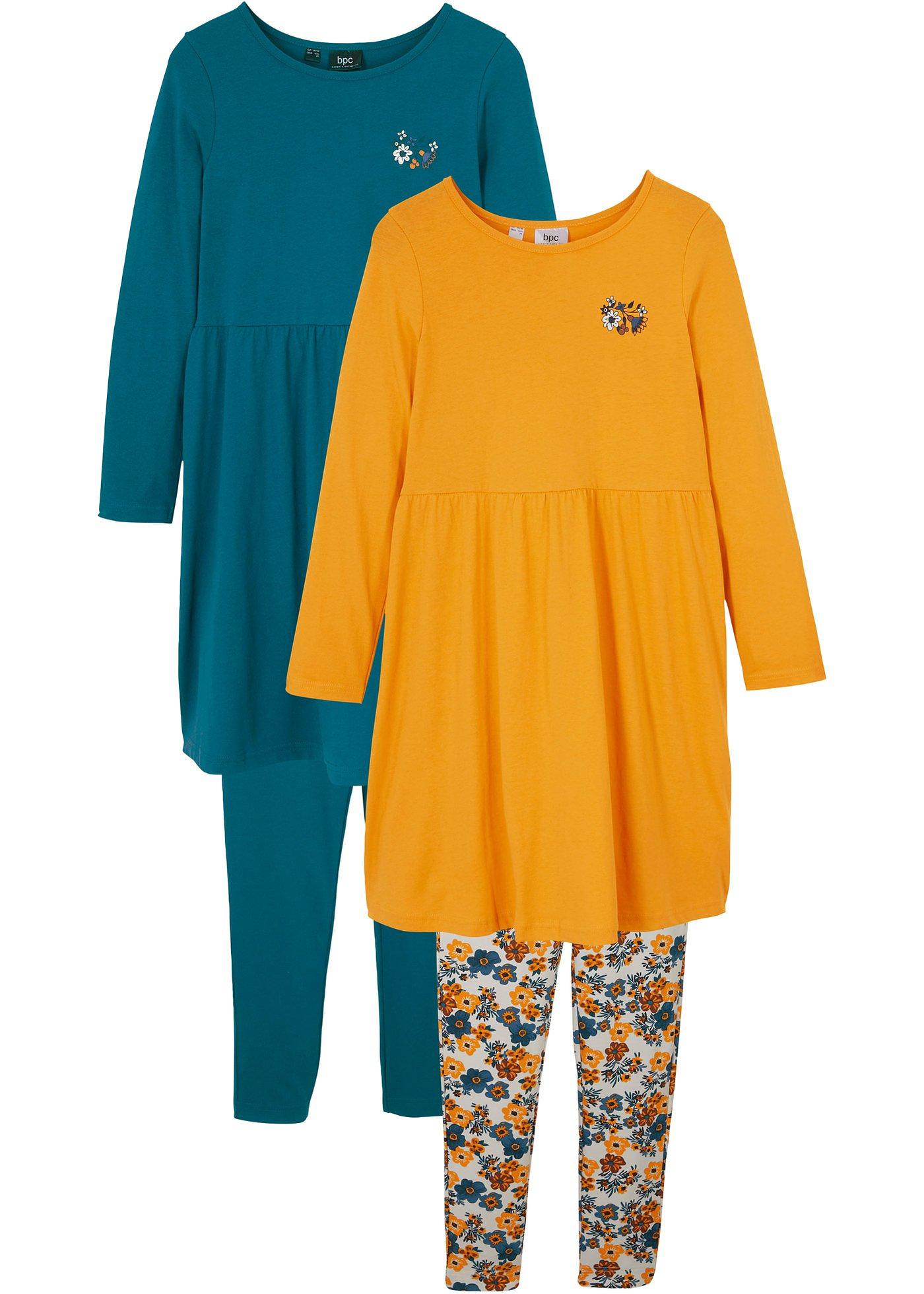 Robe manches longues + legging fille (Ens. 4 pces.)