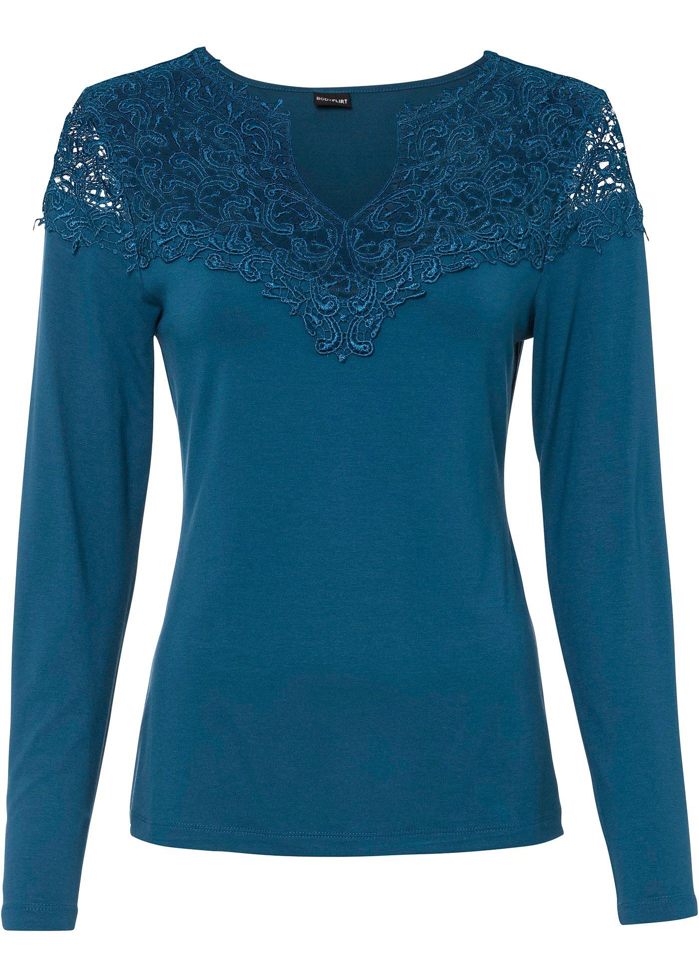 T-shirt manches longues avec dentelle