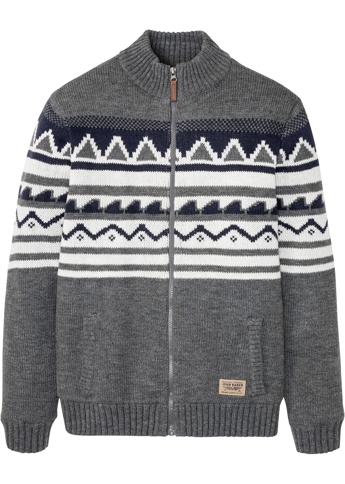 Gilet en maille norvégien avec doublure peluche