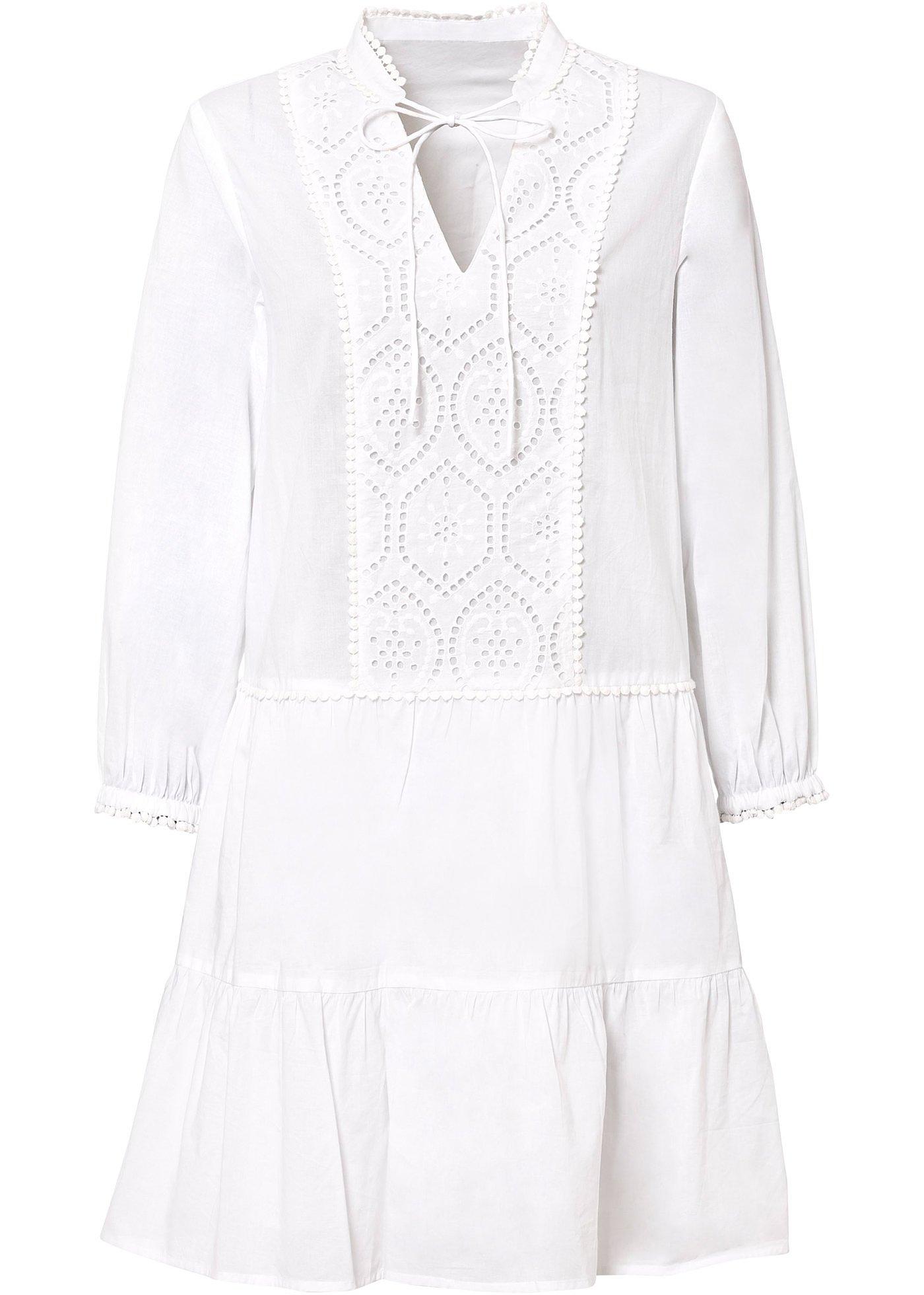 Robe-tunique à broderie ajourée