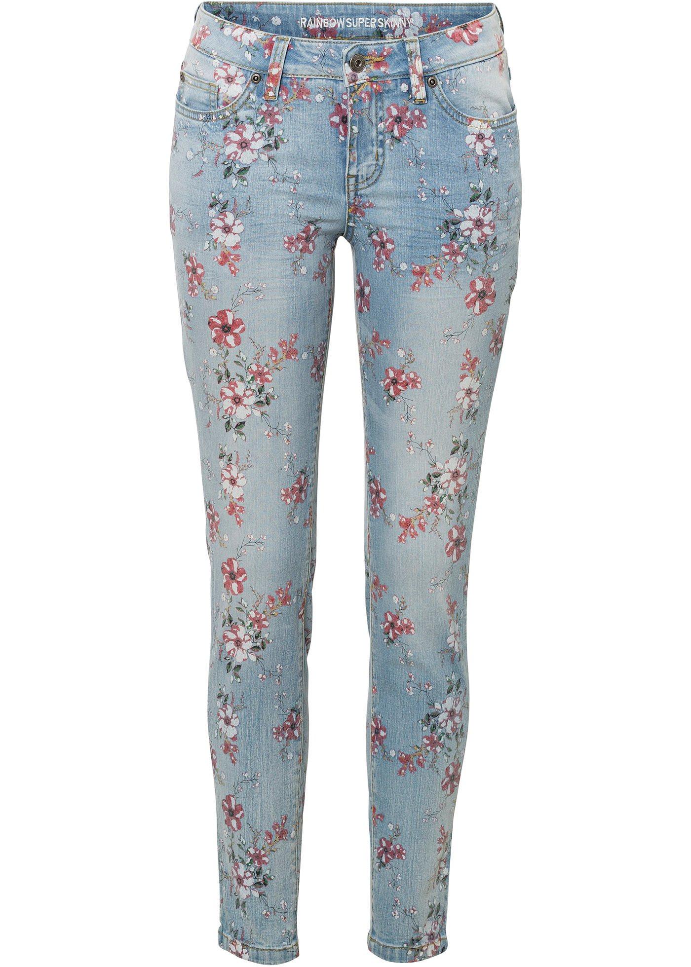 Jean Super Skinny raccourci avec imprimé floral