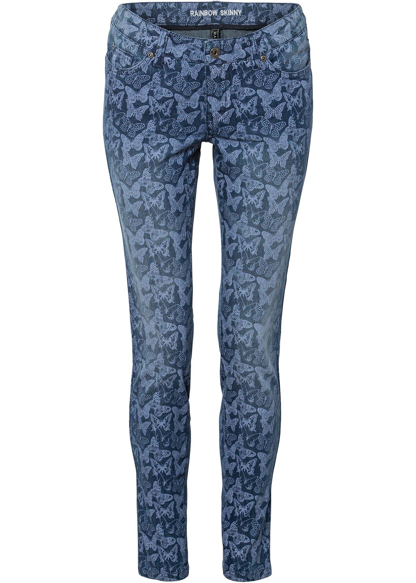 Jean Skinny avec imprimé papillon