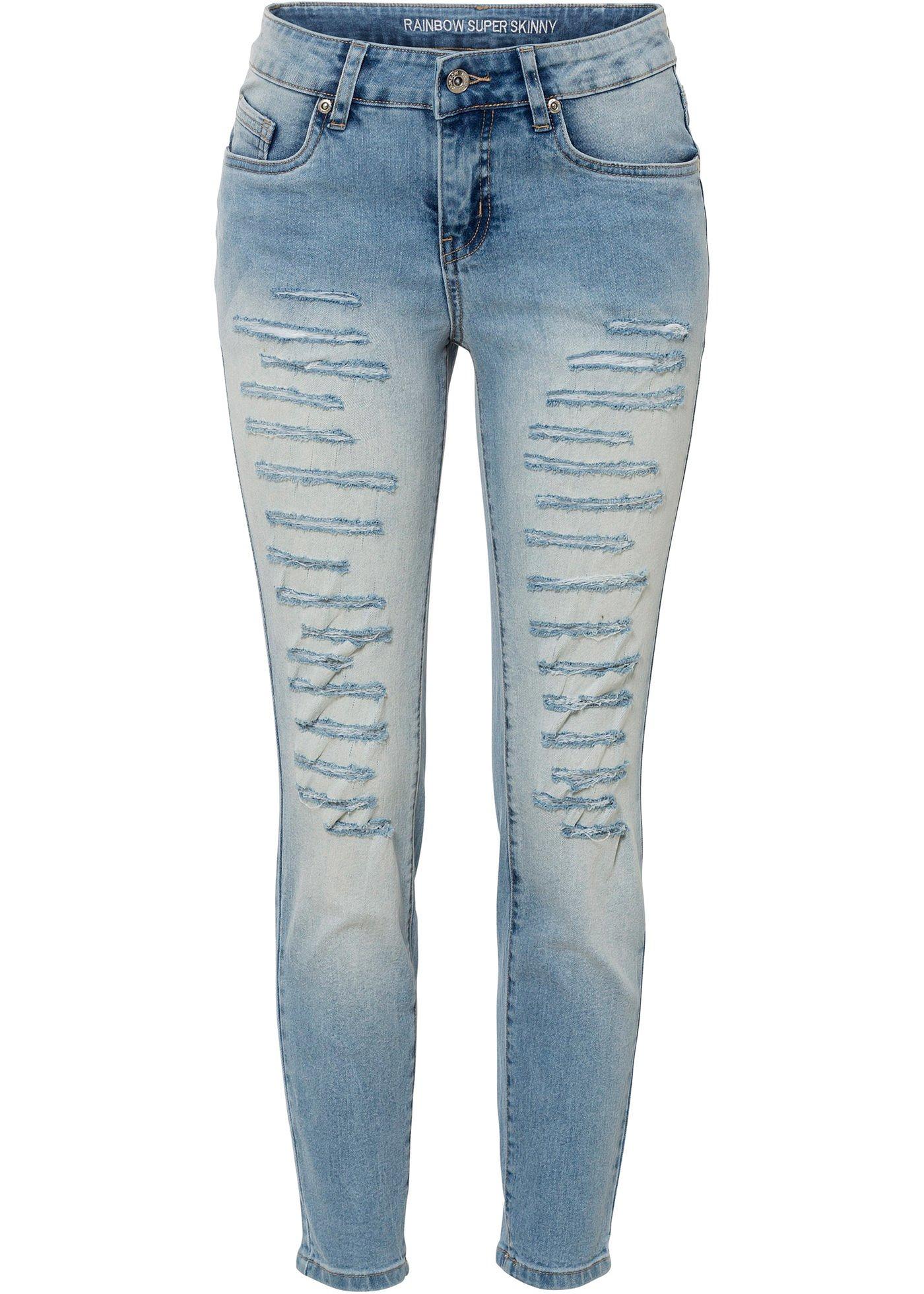 Jean Super Skinny raccourci avec découpes