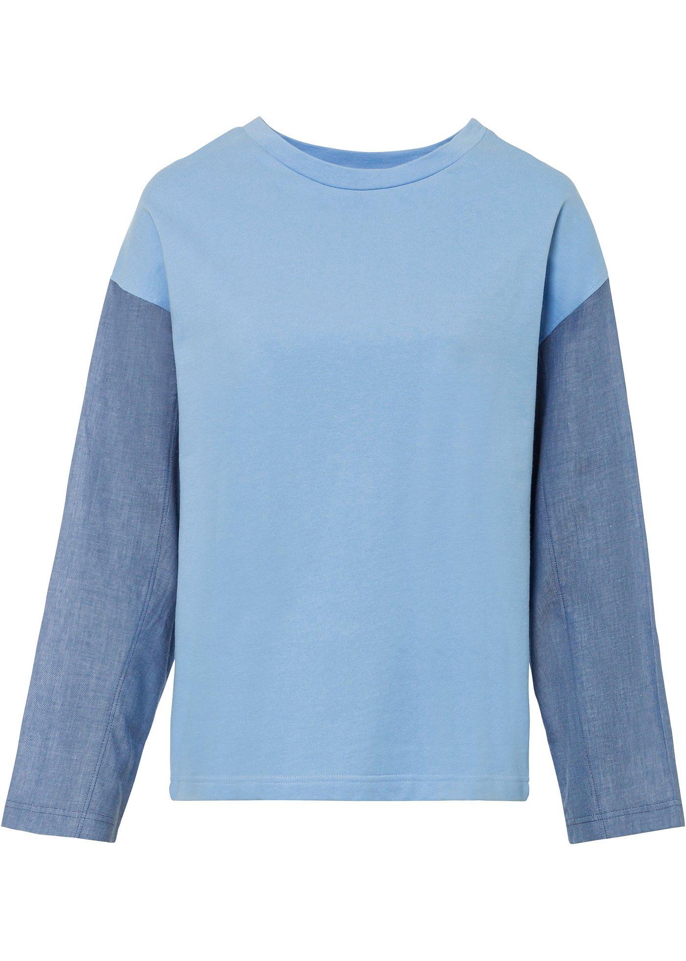 Sweat-shirt avec empiècement jean