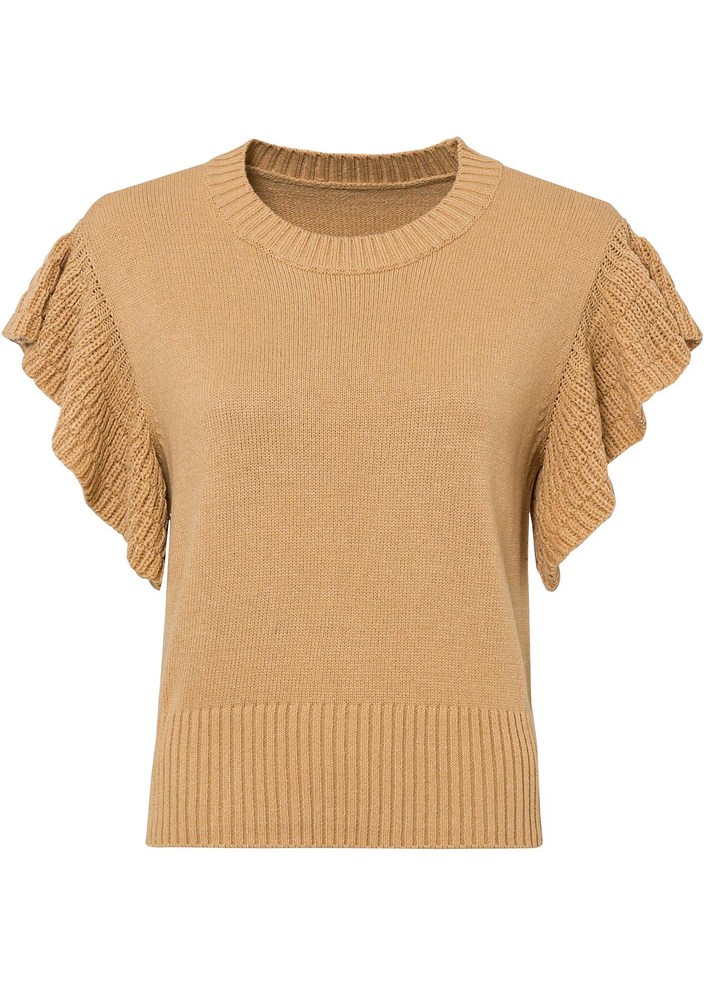 Pull sans manches à volants