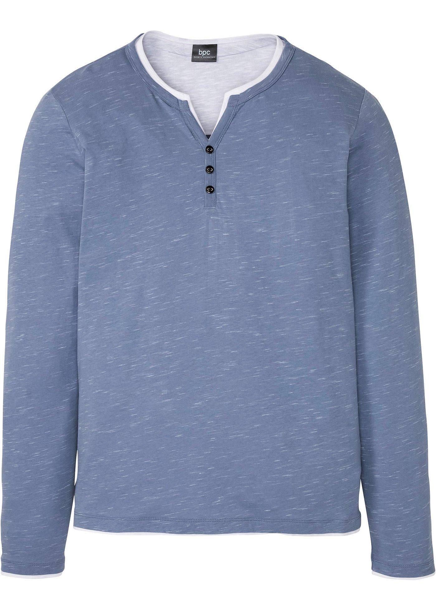 T-shirt col Henley style 2 en 1