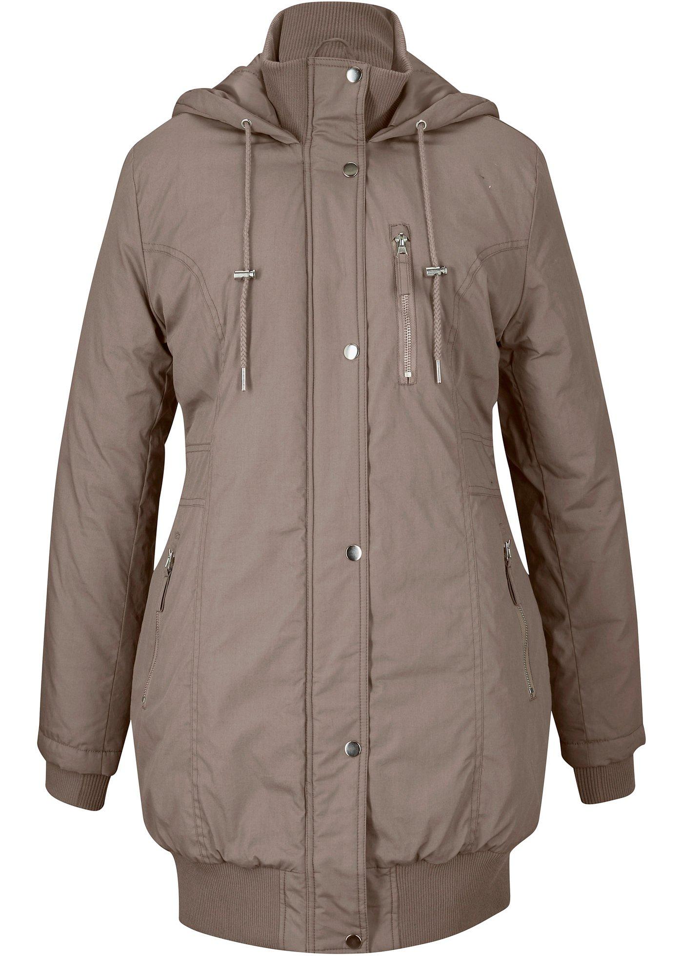 Veste longue à capuche, rembourrée