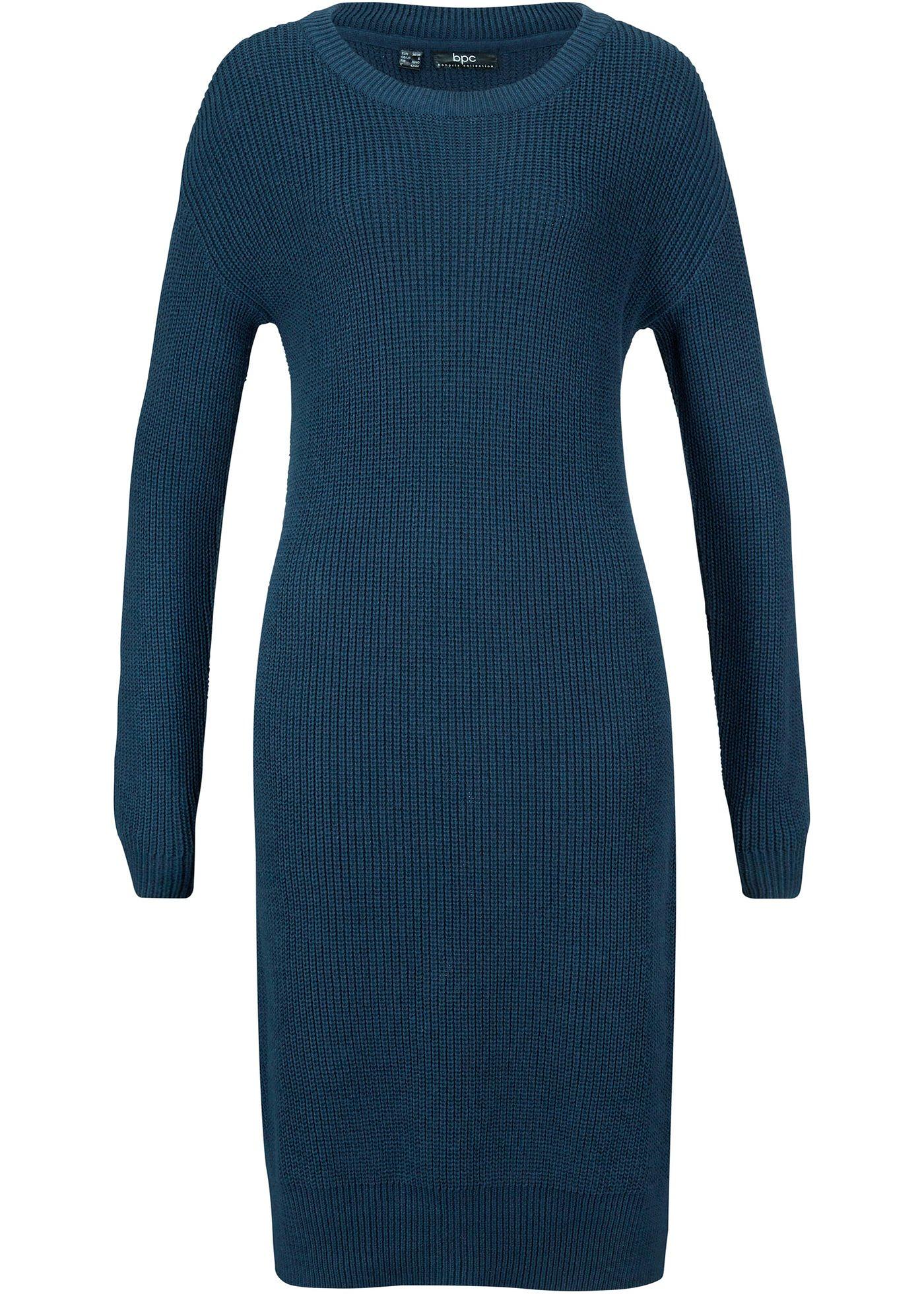 Robe en maille côtelée oversized avec fentes