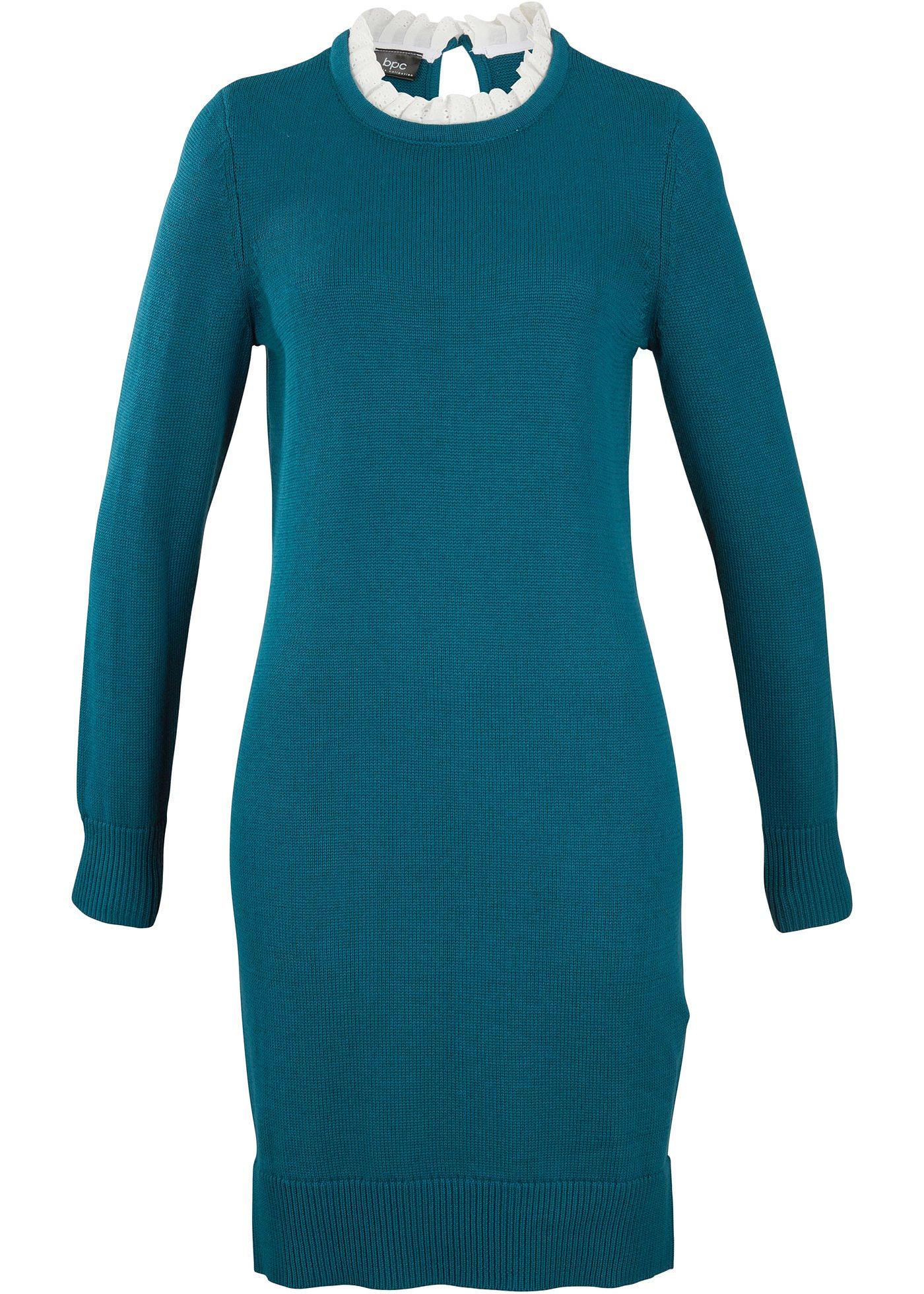 Robe en maille avec empiècement chemisier