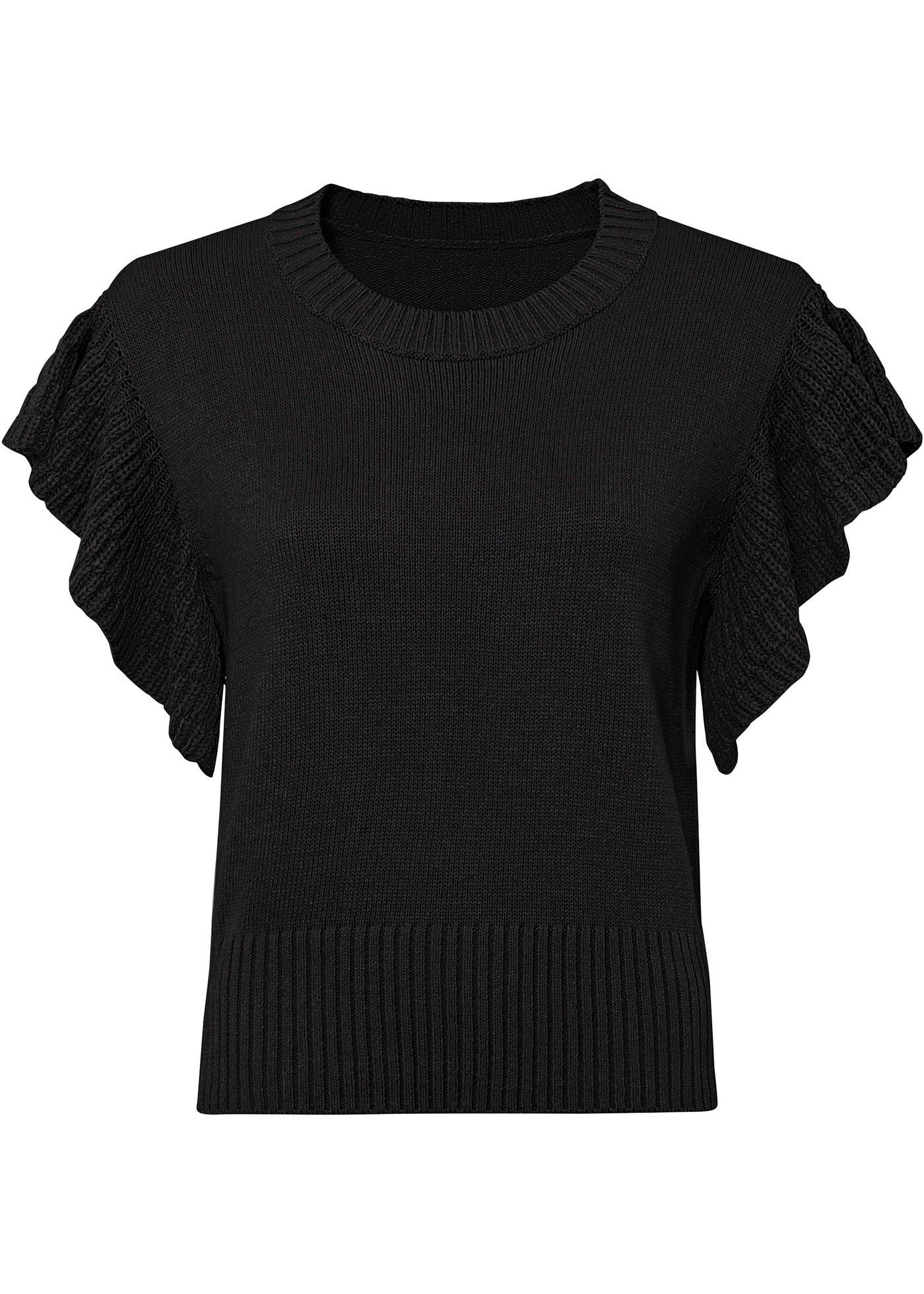 Pull sans manches à volants