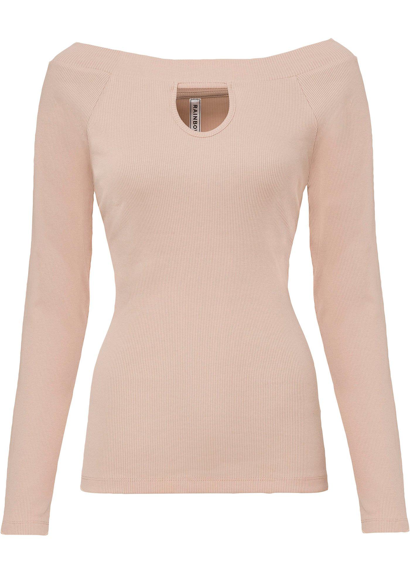 T-shirt côtelé avec découpe en coton bio