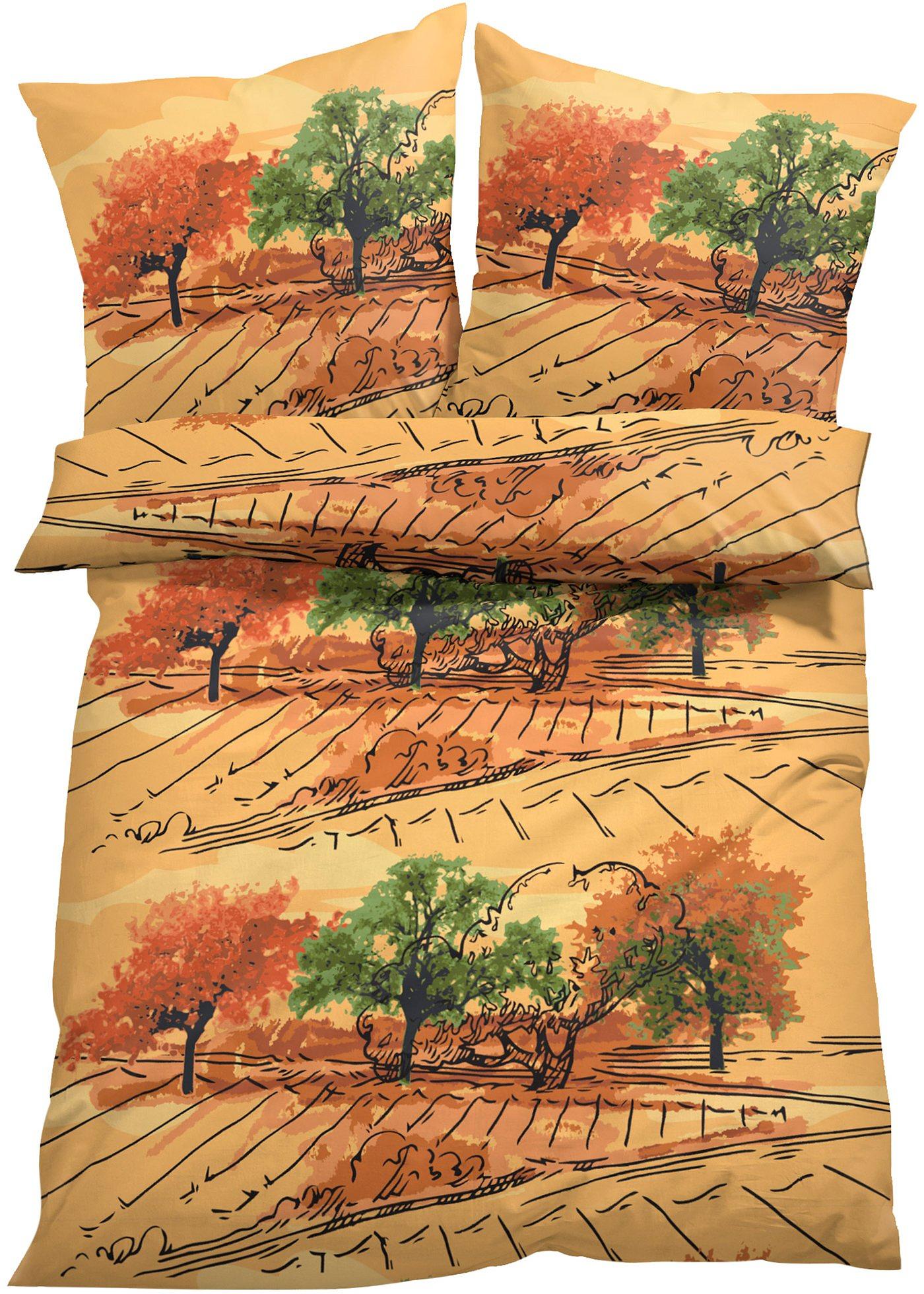 Parure de lit avec paysage