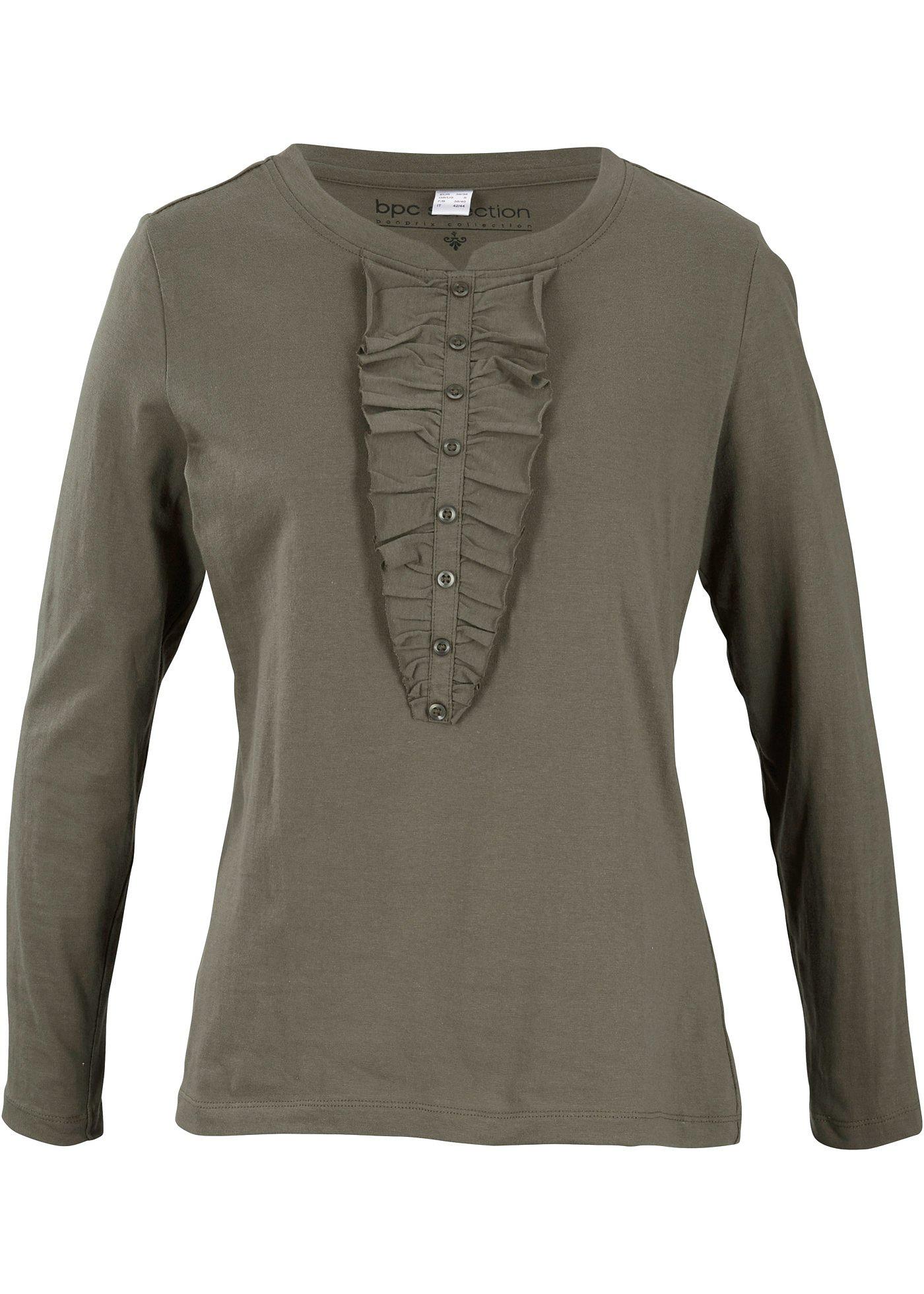 T-shirt manches longues à ruchés