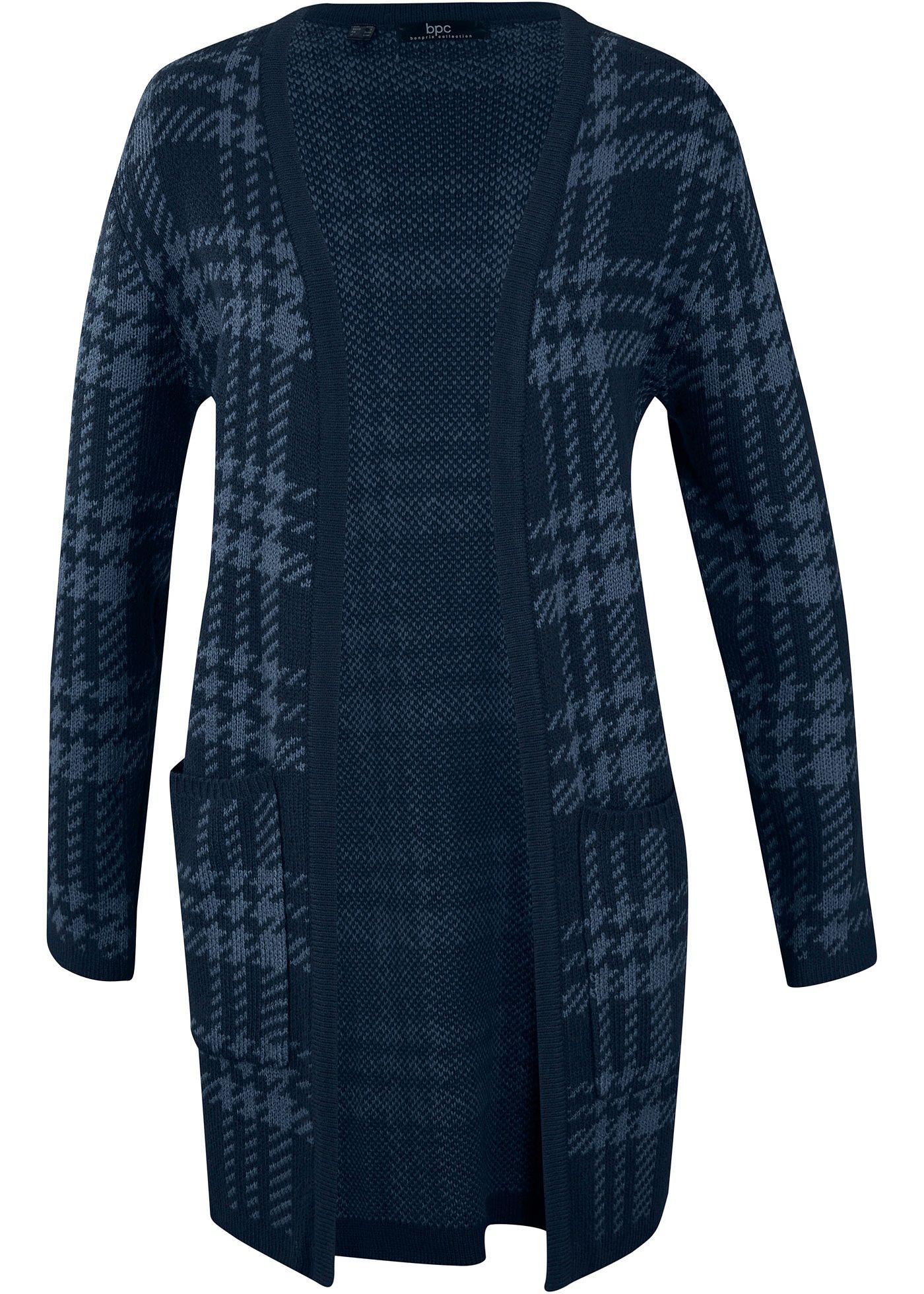 Veste en maille à carreaux avec poches